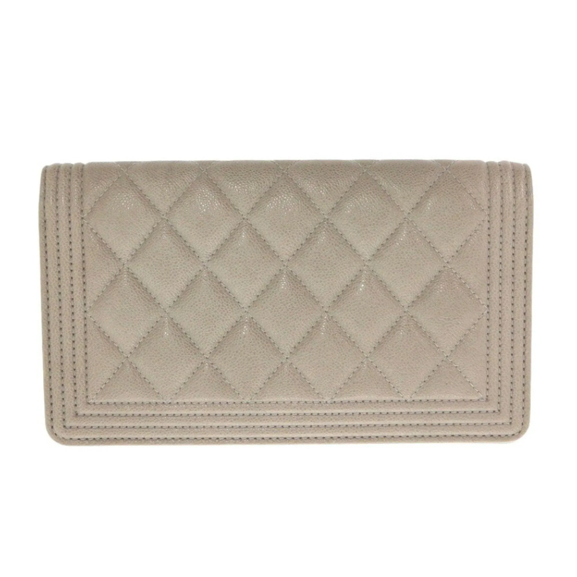Chanel Grained Calfskin Long Wallet (Bi-Fold) (Pre-Owned)