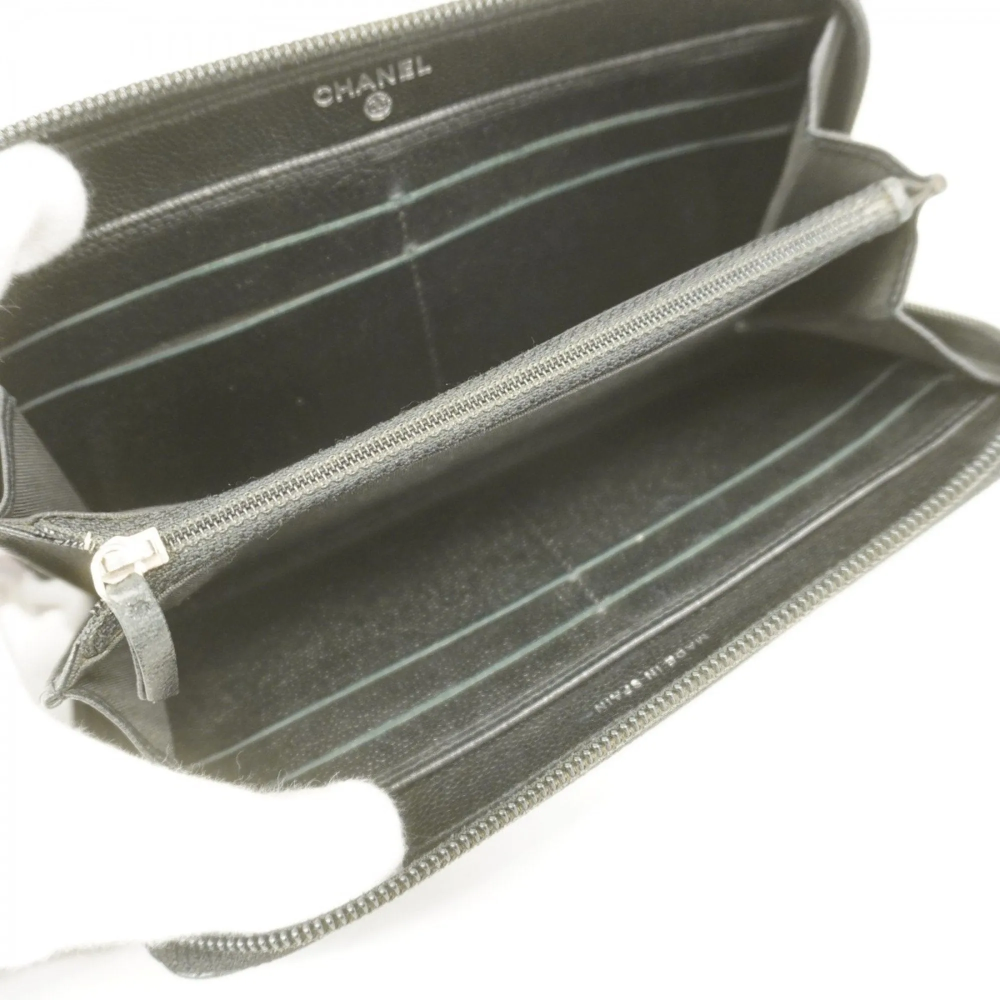 Chanel Grained Calfskin Long Wallet (Bi-Fold) (Pre-Owned)