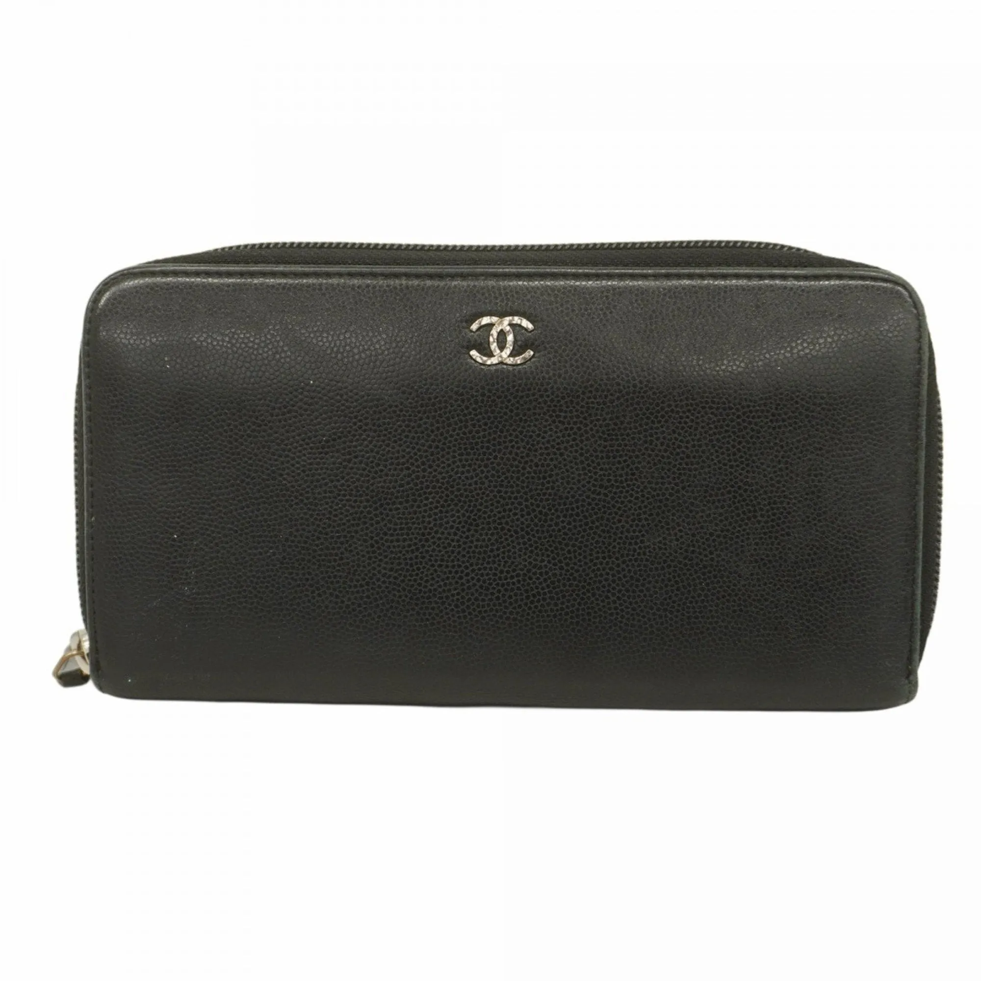 Chanel Grained Calfskin Long Wallet (Bi-Fold) (Pre-Owned)