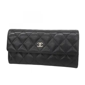 Chanel Grained Calfskin Long Wallet (Bi-Fold) (Pre-Owned)