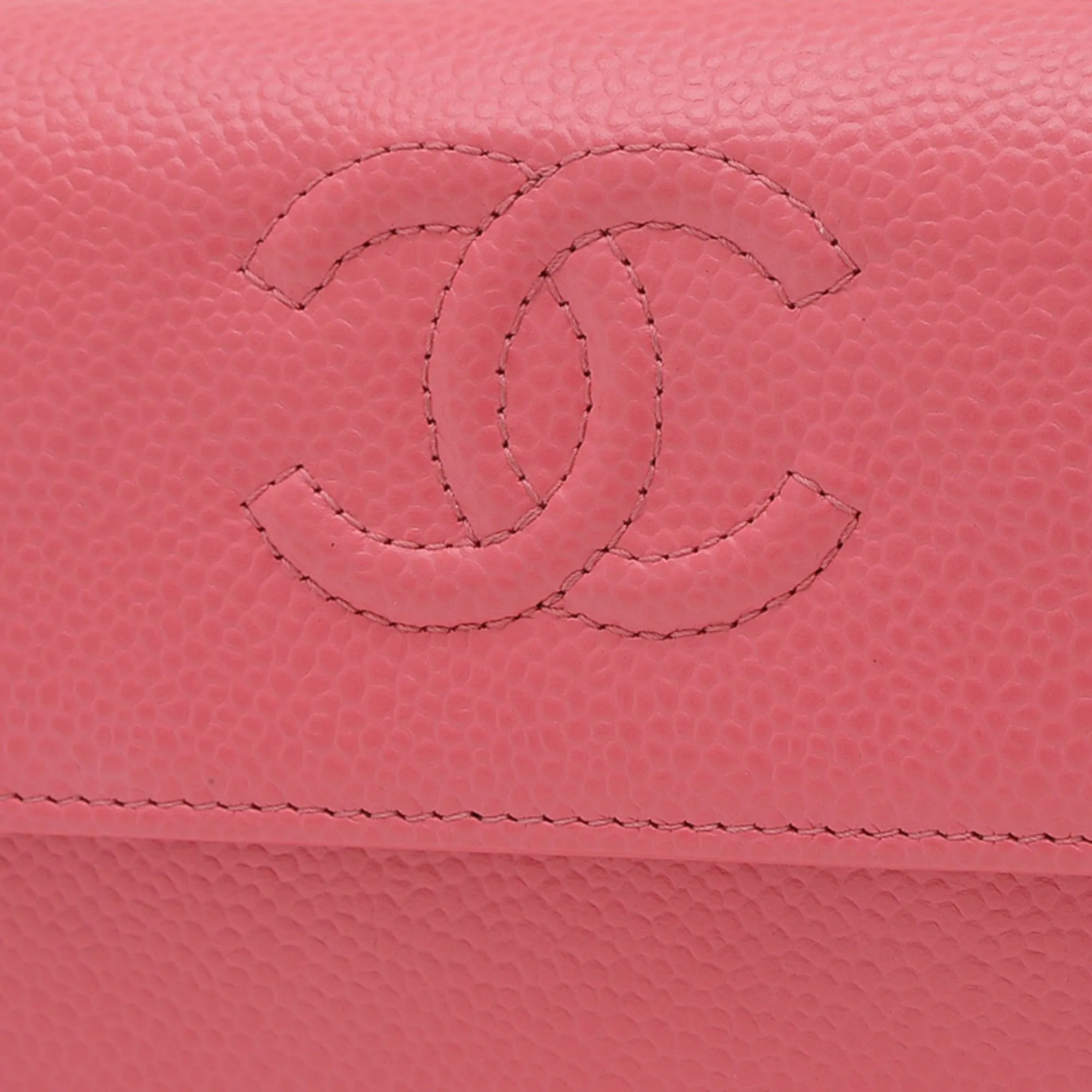 Chanel Grained Calfskin Long Wallet (Bi-Fold) (Pre-Owned)