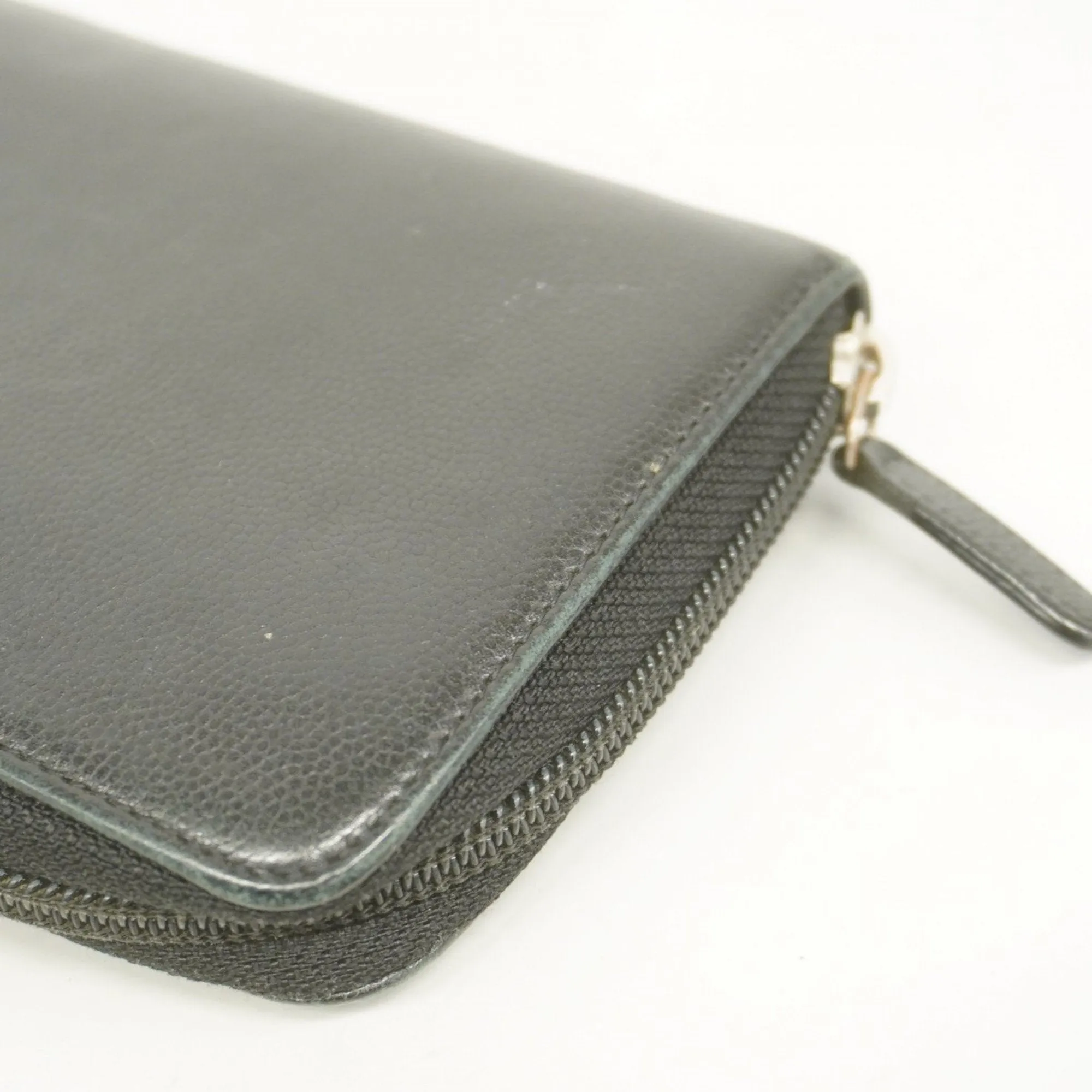 Chanel Grained Calfskin Long Wallet (Bi-Fold) (Pre-Owned)
