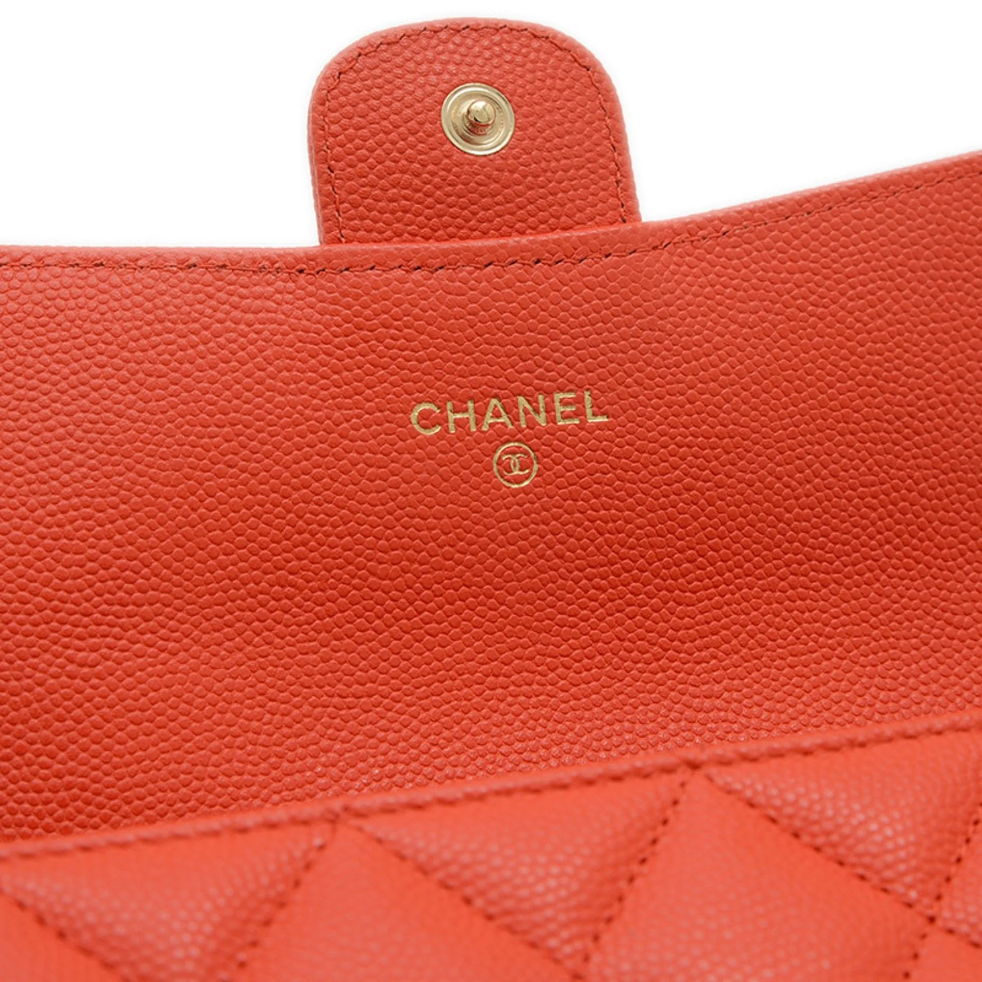 Chanel Grained Calfskin Long Wallet (Tri-Fold) (Pre-Owned)
