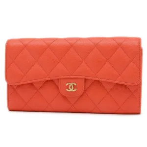 Chanel Grained Calfskin Long Wallet (Tri-Fold) (Pre-Owned)