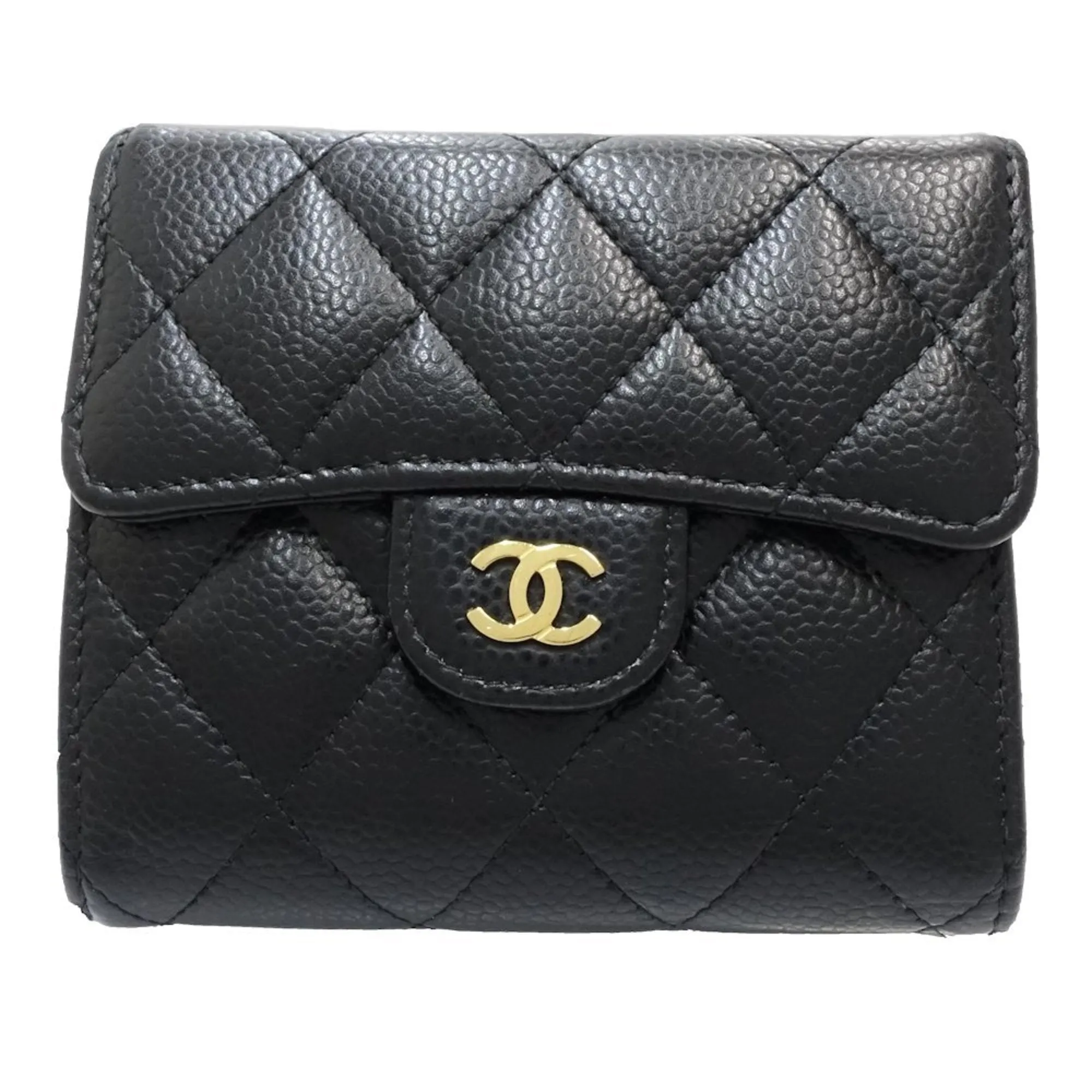Chanel Grained Calfskin Wallet (Tri-Fold) (Pre-Owned)