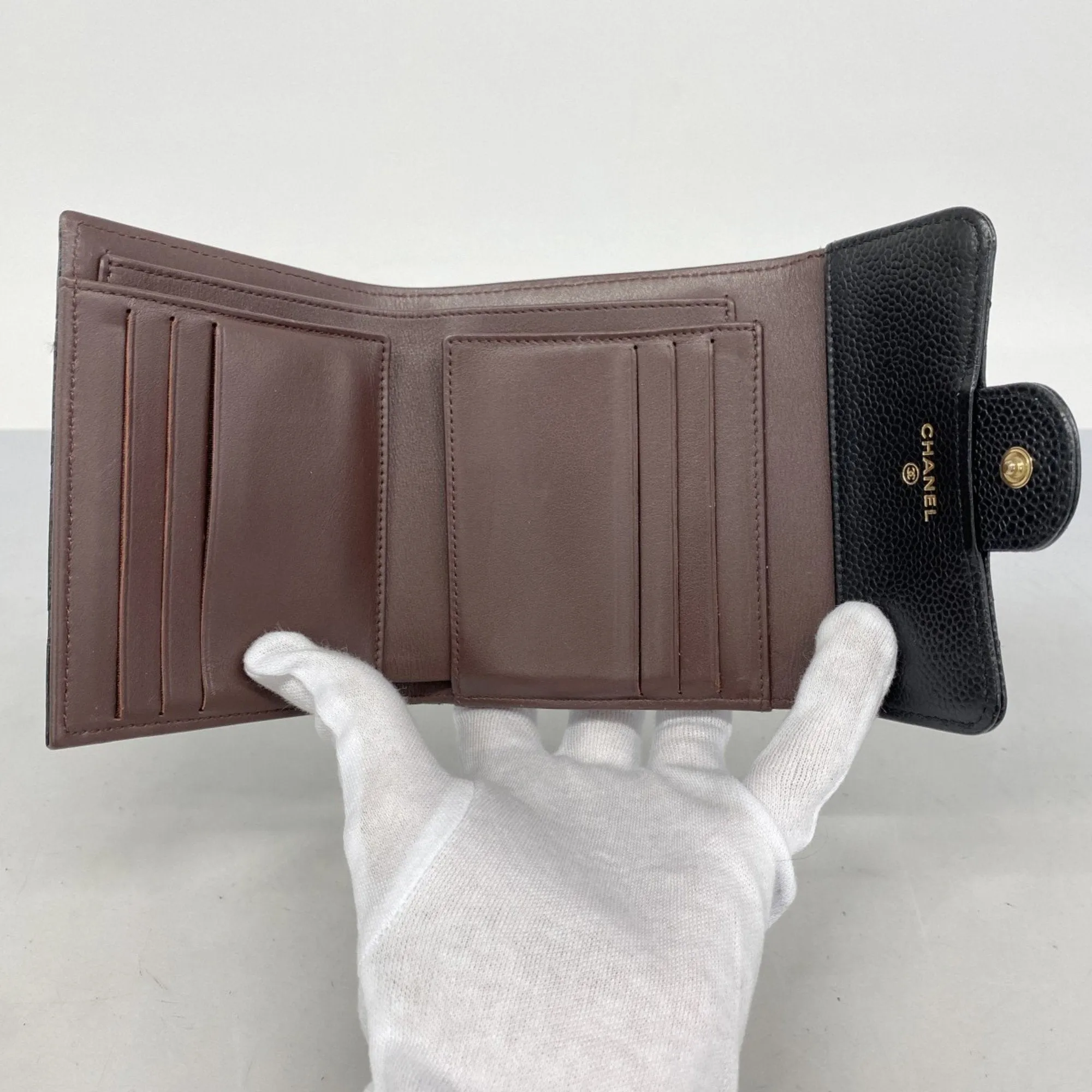 Chanel Grained Calfskin Wallet (Tri-Fold) (Pre-Owned)