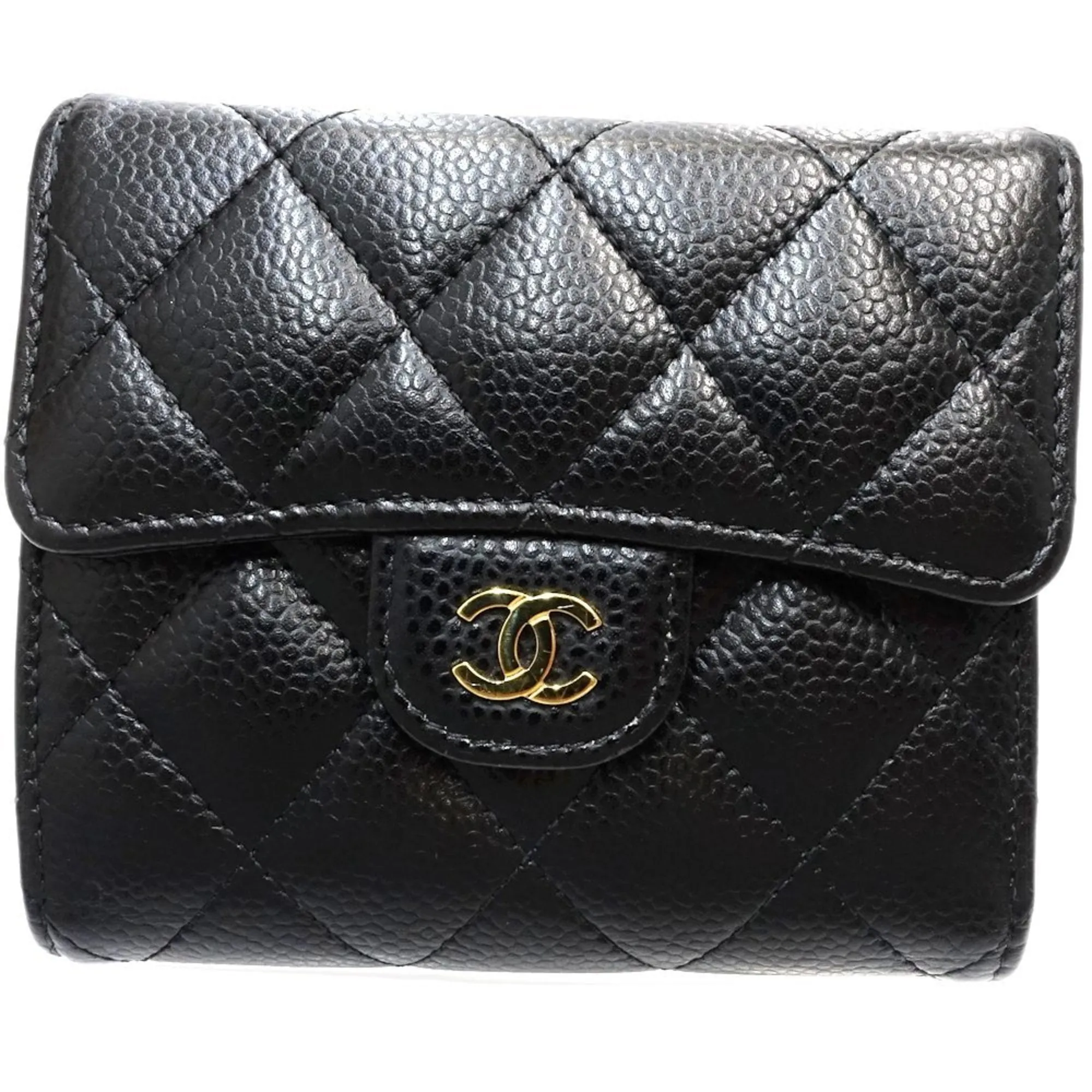 Chanel Grained Calfskin Wallet (Tri-Fold) (Pre-Owned)