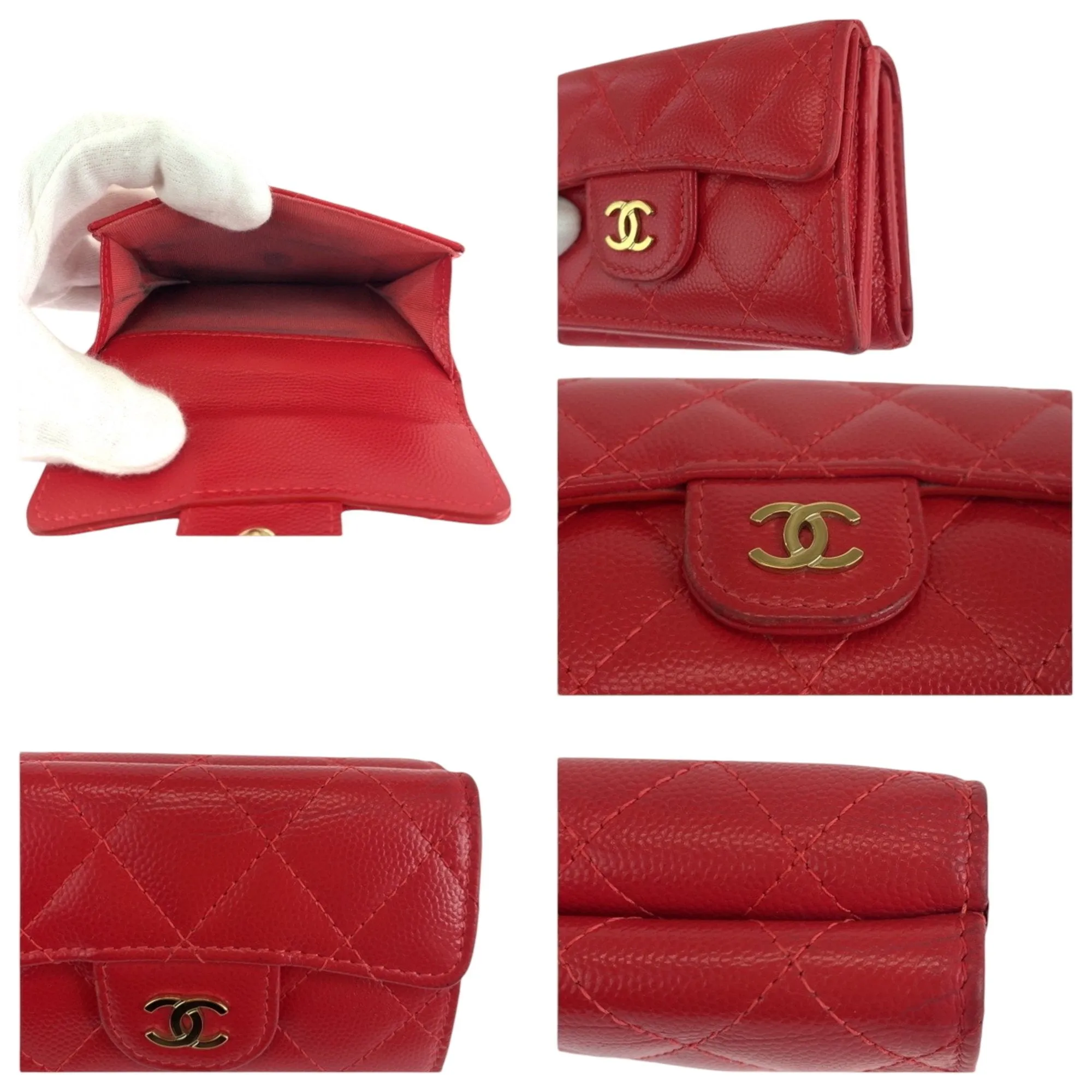 Chanel Grained Calfskin Wallet (Tri-Fold) (Pre-Owned)