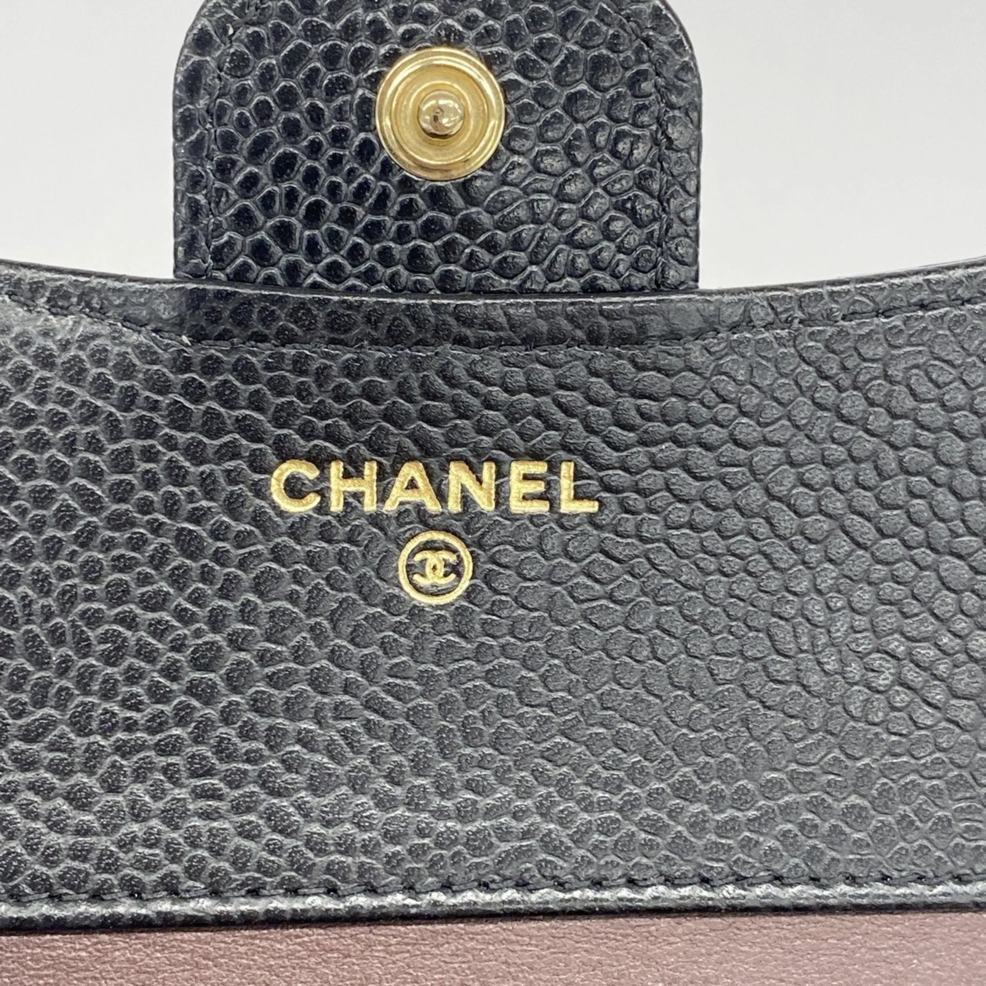 Chanel Grained Calfskin Wallet (Tri-Fold) (Pre-Owned)