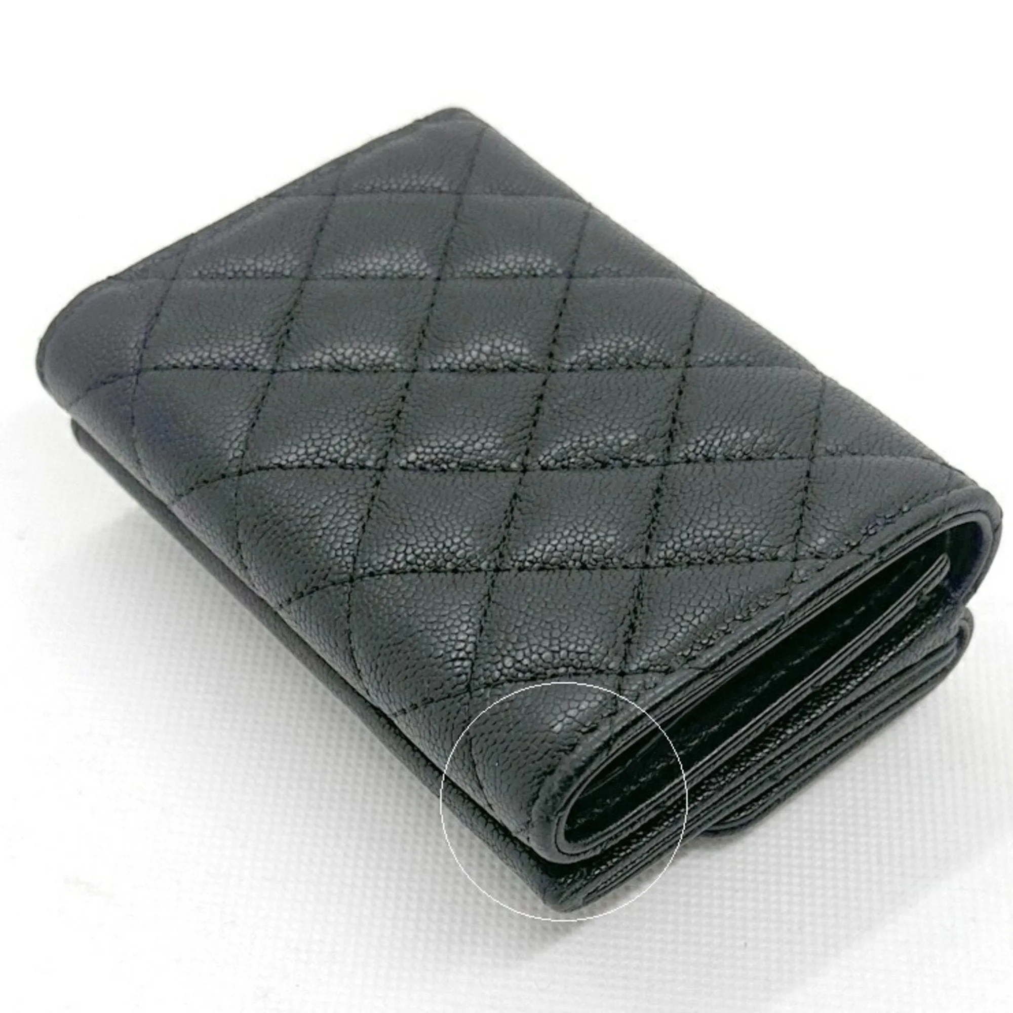 Chanel Grained Calfskin Wallet (Tri-Fold) (Pre-Owned)
