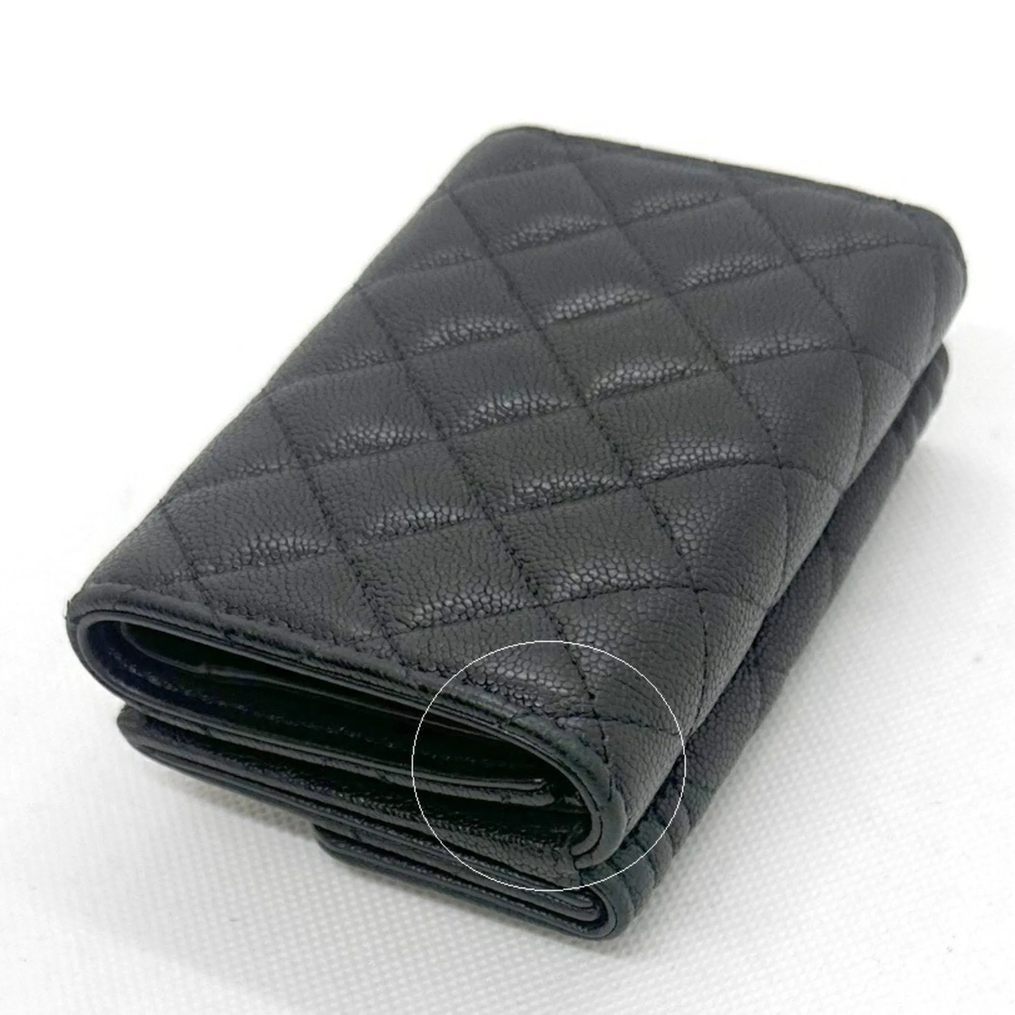 Chanel Grained Calfskin Wallet (Tri-Fold) (Pre-Owned)