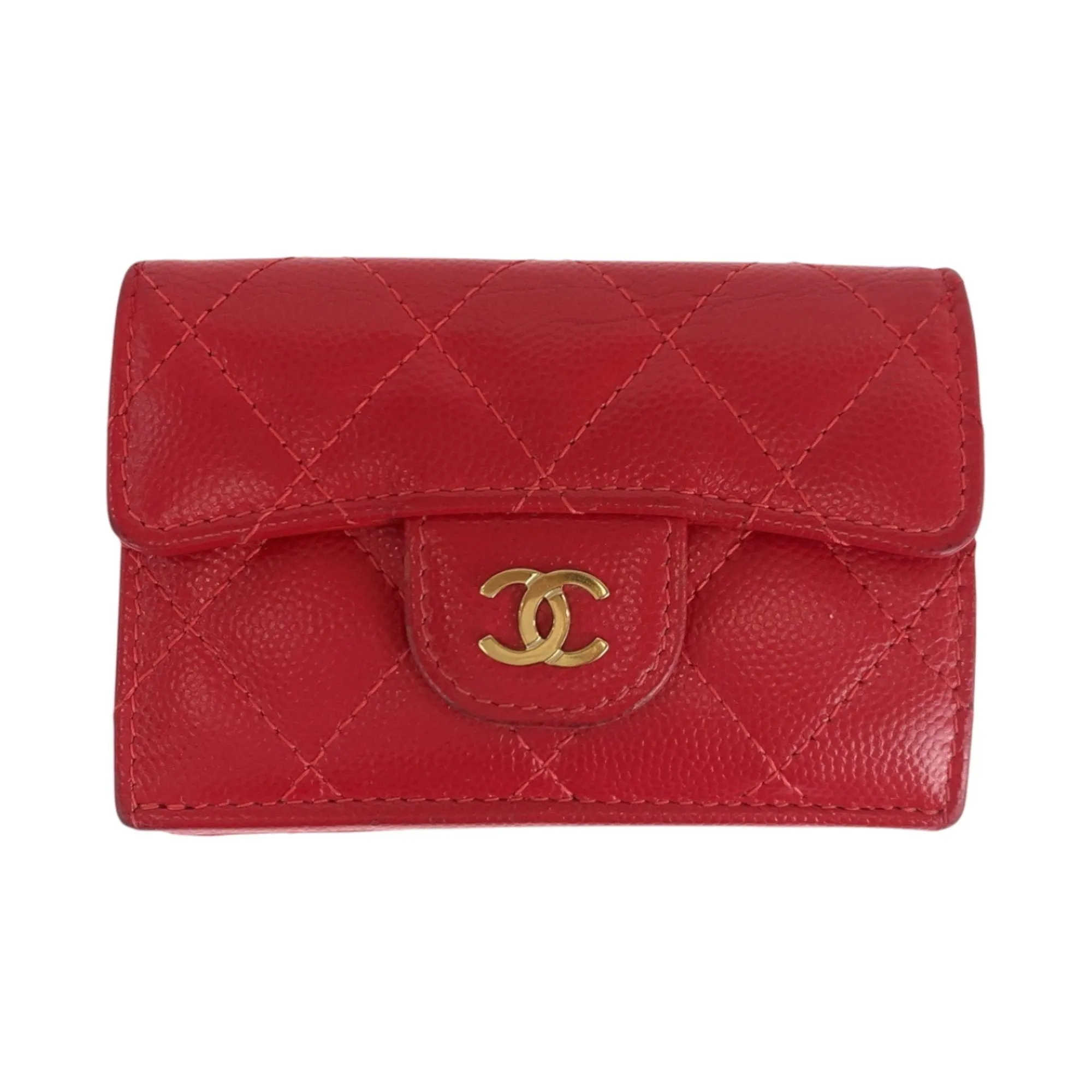 Chanel Grained Calfskin Wallet (Tri-Fold) (Pre-Owned)