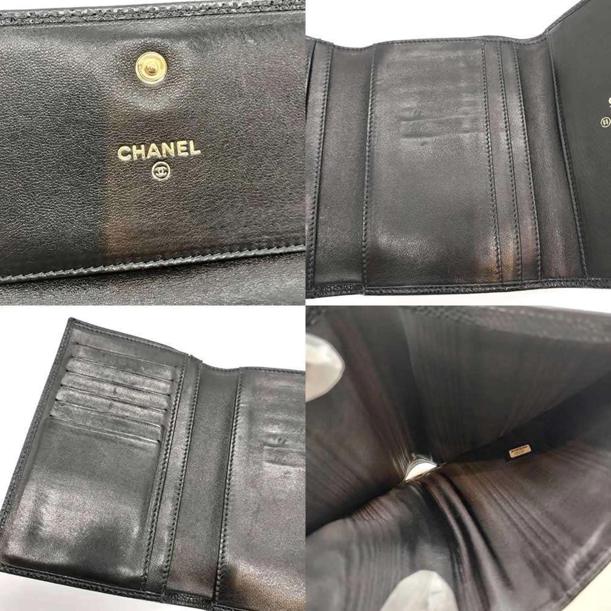 Chanel Grained Calfskin Wallet (Tri-Fold) (Pre-Owned)
