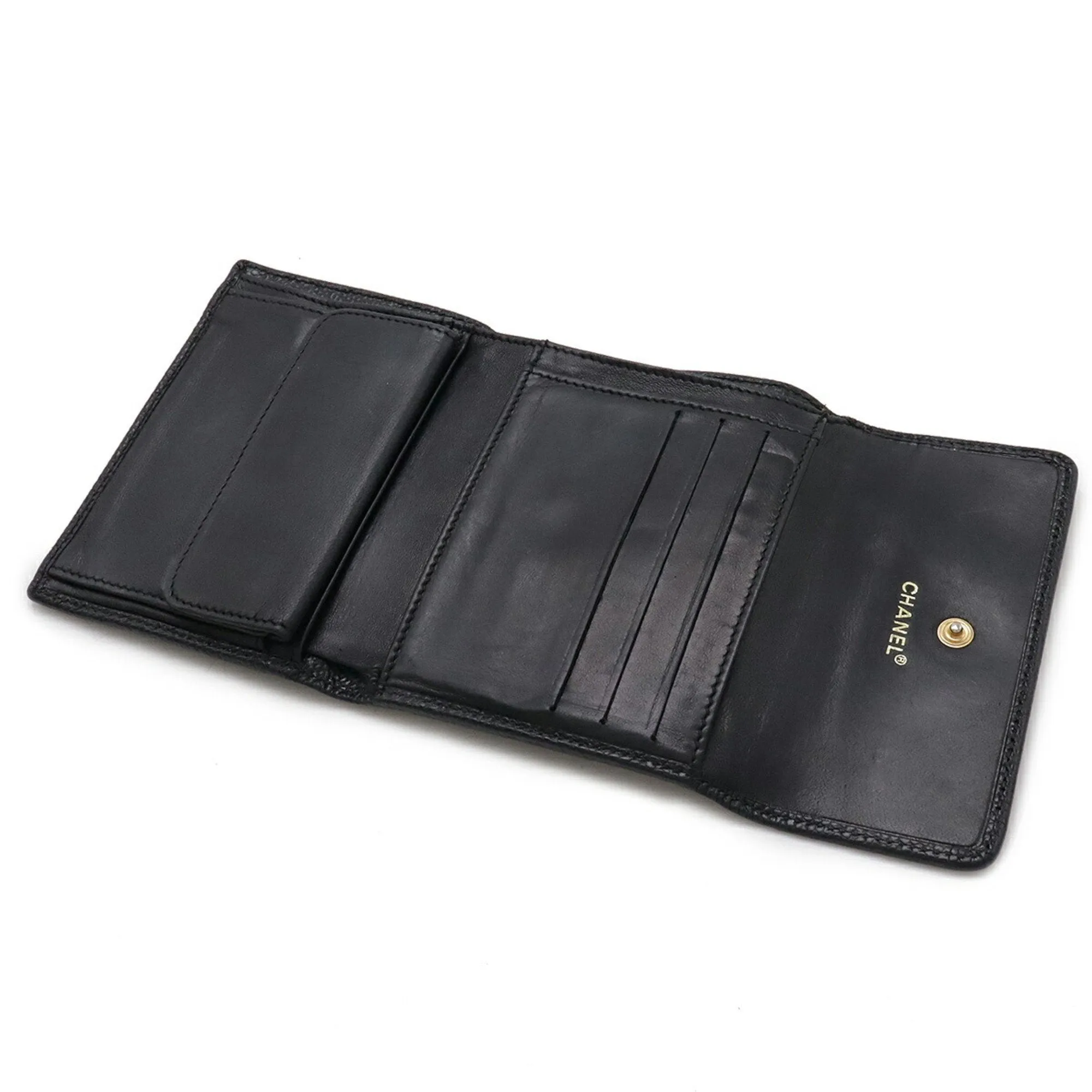 Chanel Grained Calfskin Wallet (Tri-Fold) (Pre-Owned)