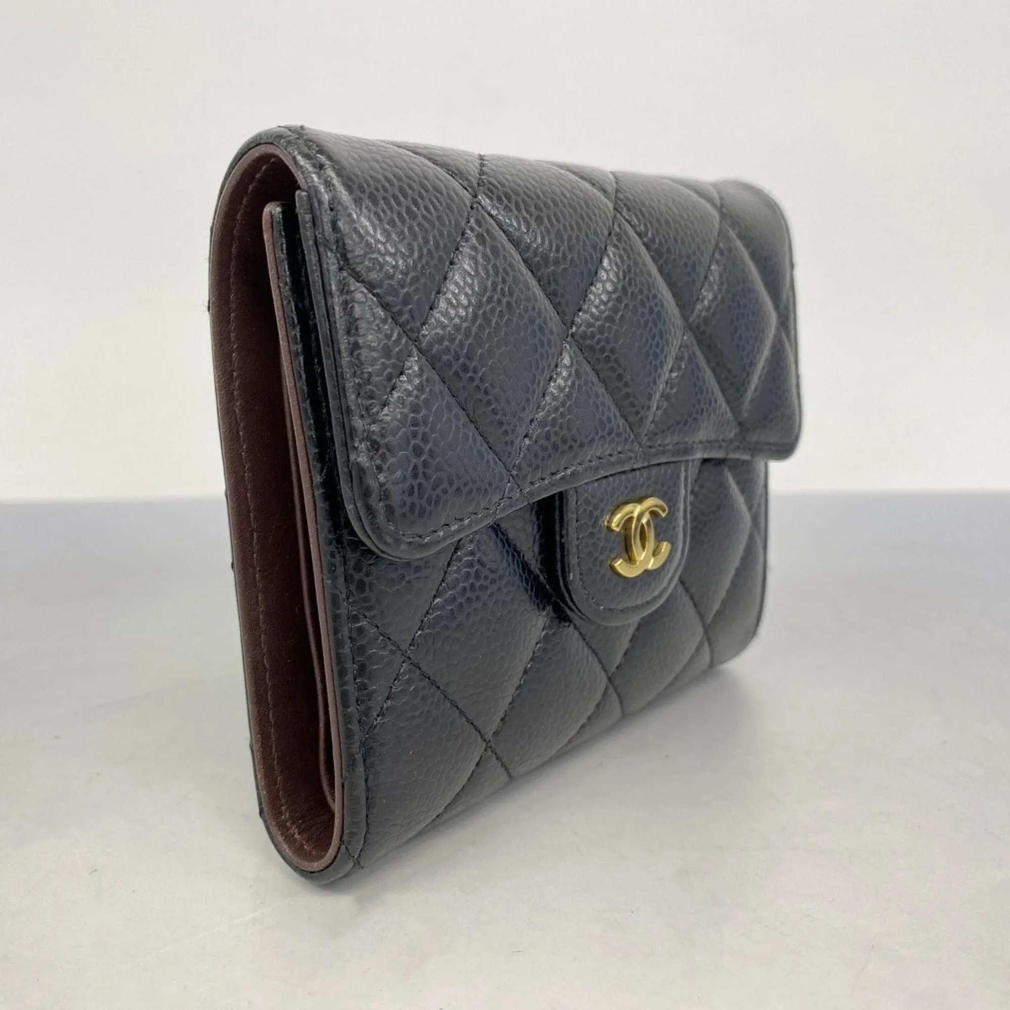 Chanel Grained Calfskin Wallet (Tri-Fold) (Pre-Owned)