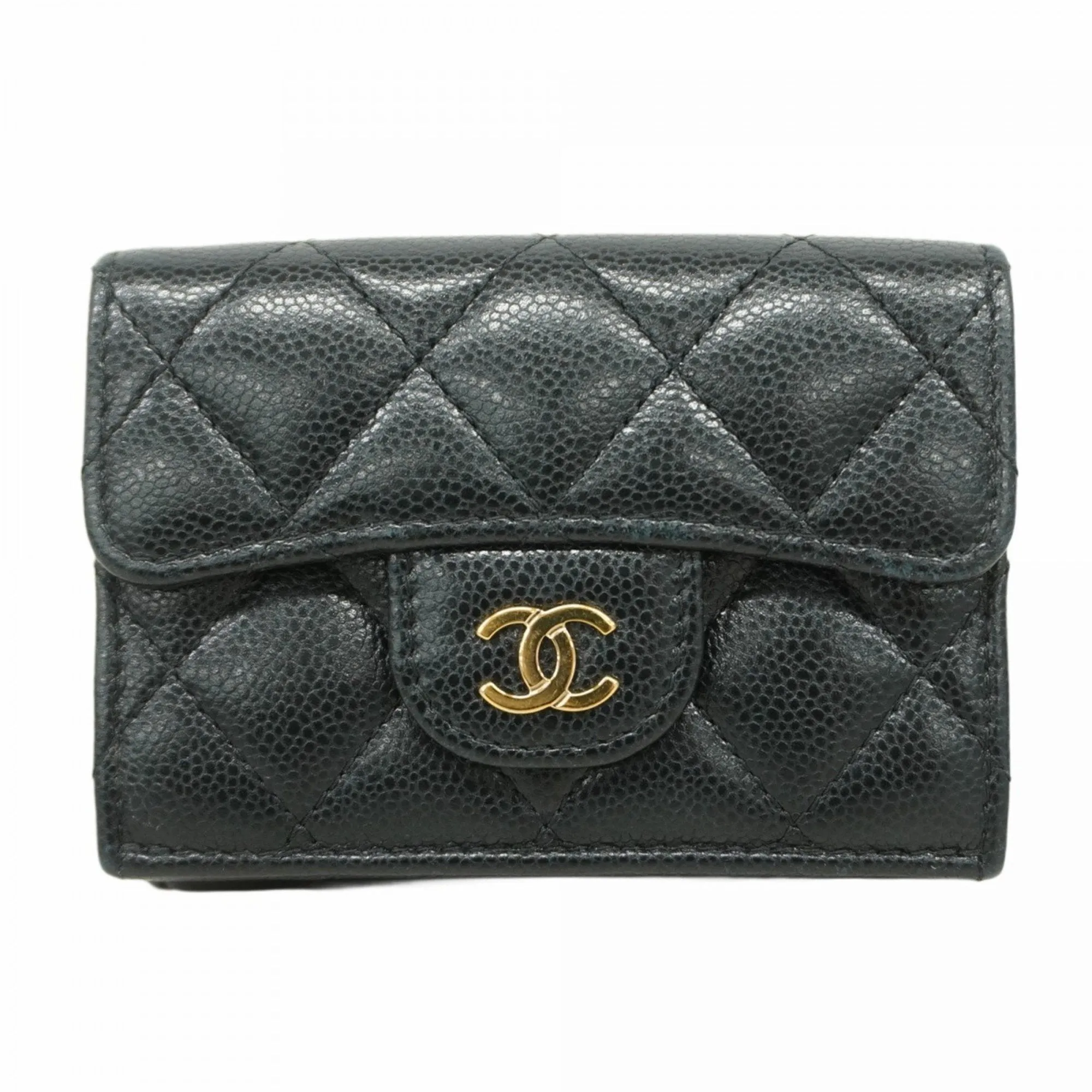 Chanel Grained Calfskin Wallet (Tri-Fold) (Pre-Owned)