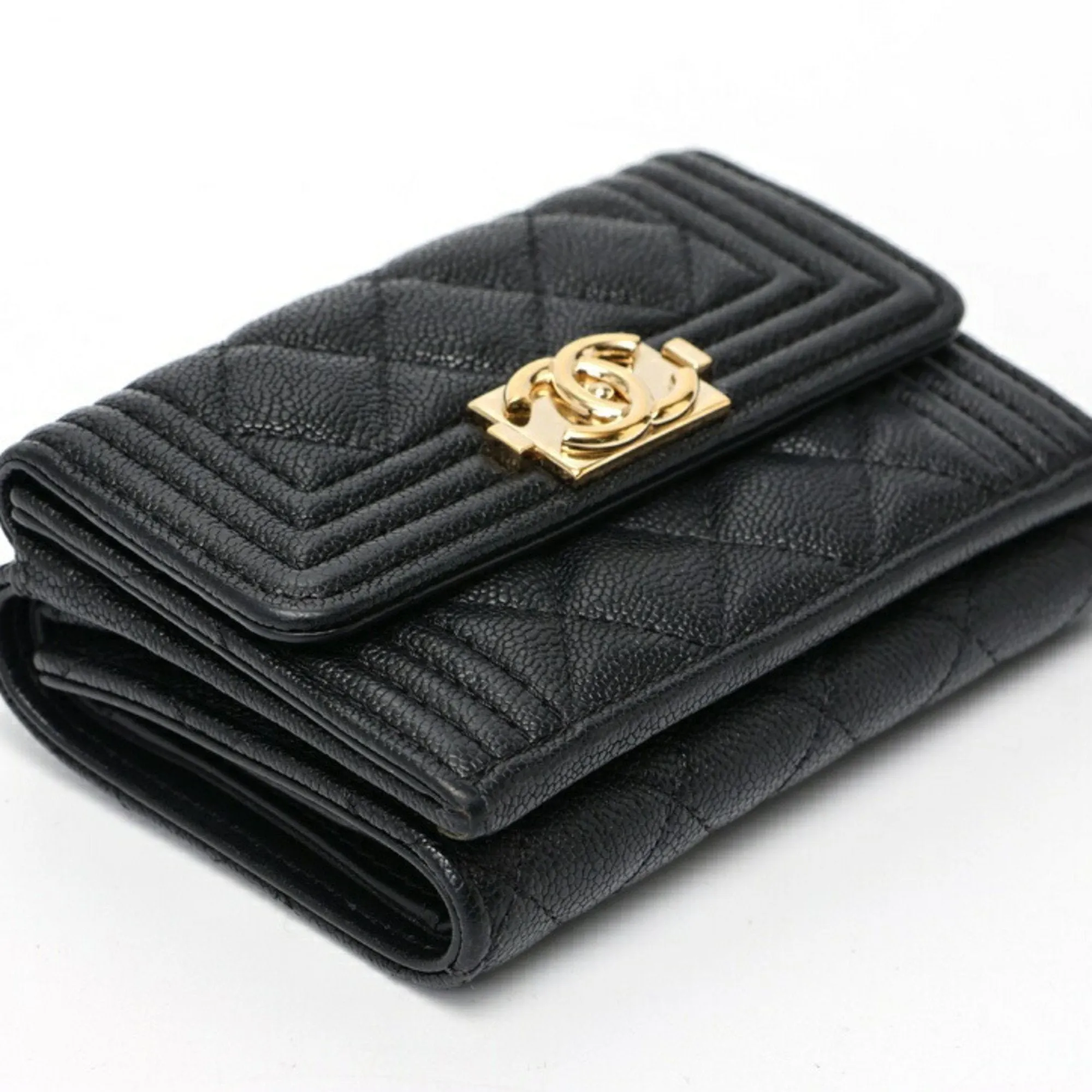 Chanel Grained Calfskin Wallet (Tri-Fold) (Pre-Owned)