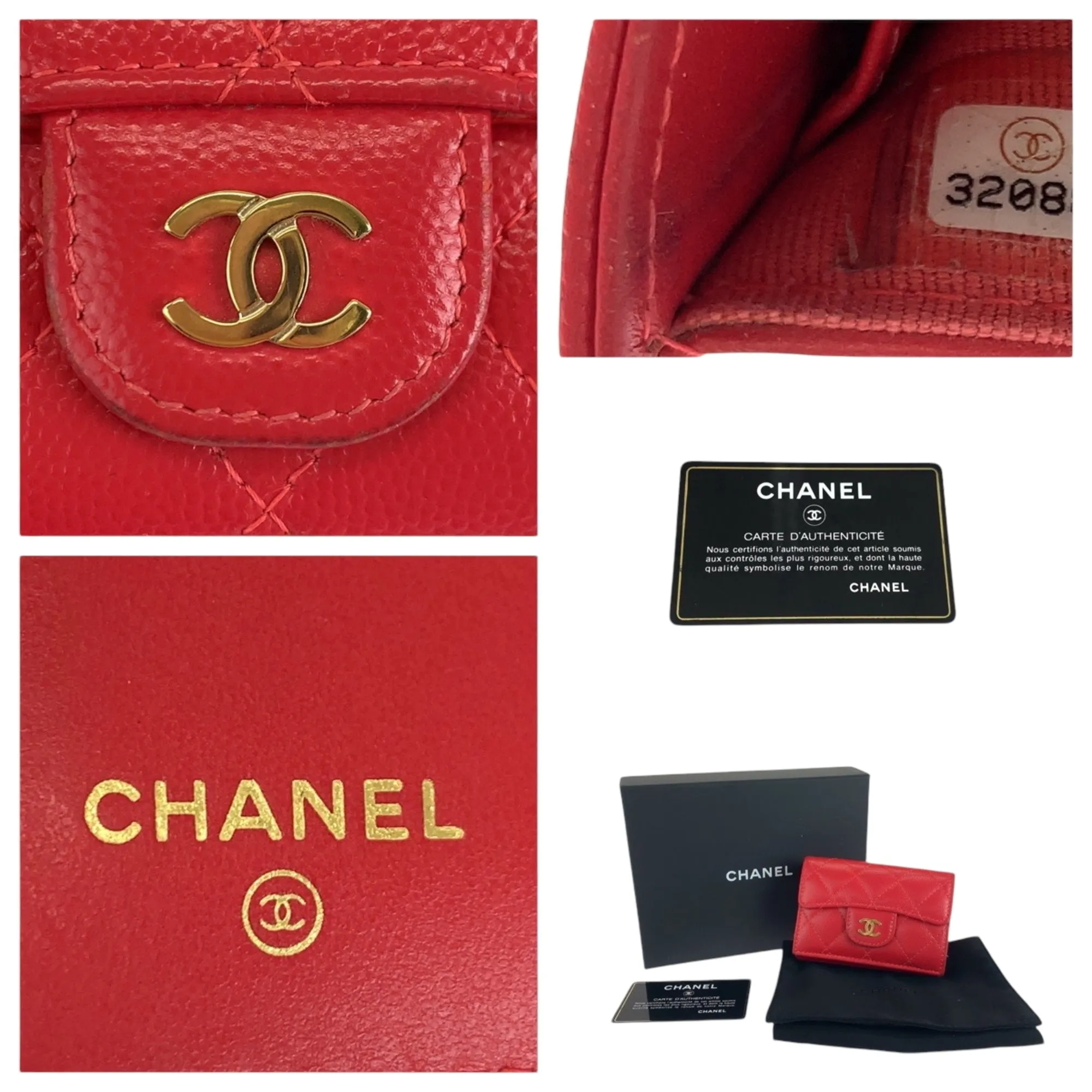 Chanel Grained Calfskin Wallet (Tri-Fold) (Pre-Owned)