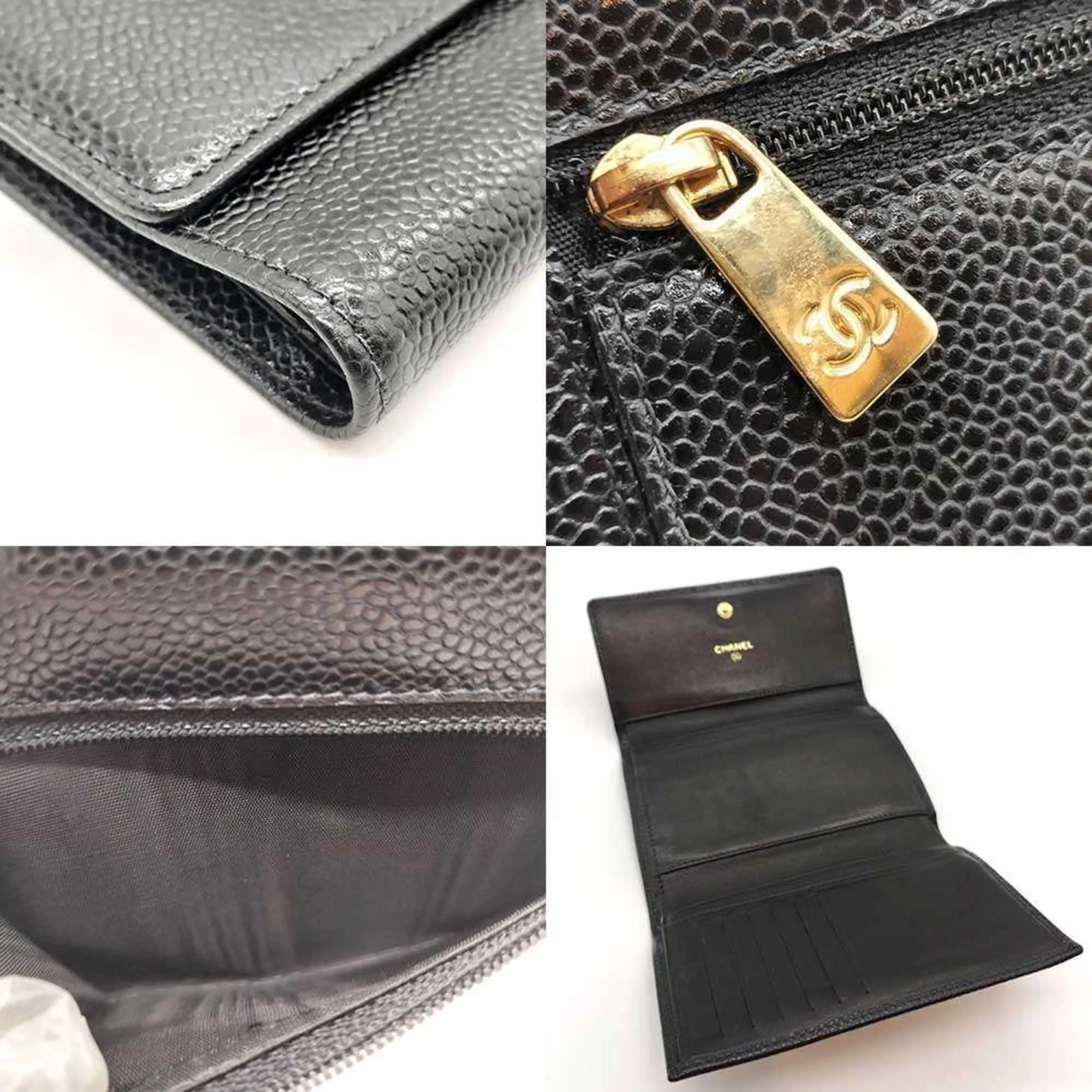 Chanel Grained Calfskin Wallet (Tri-Fold) (Pre-Owned)