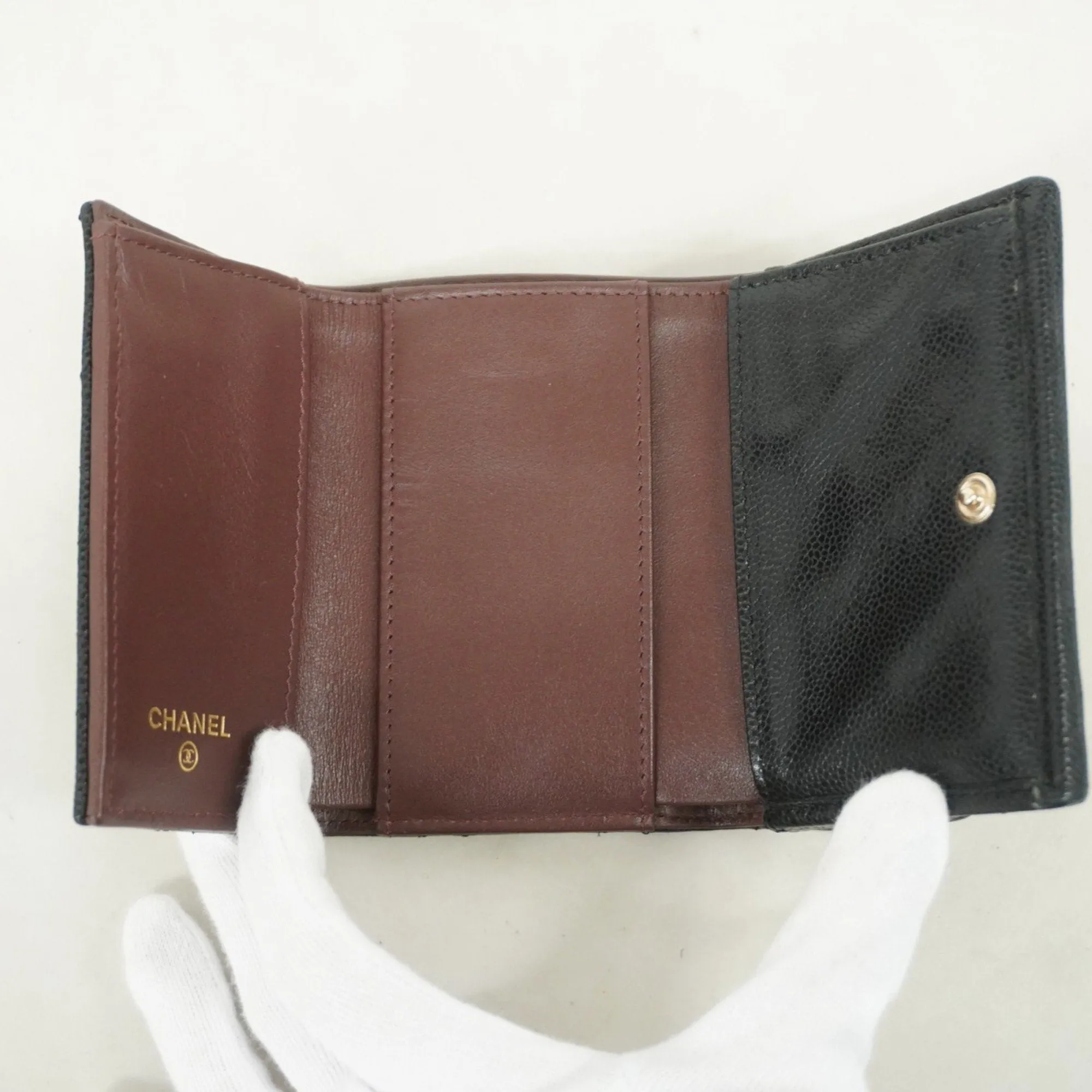 Chanel Grained Calfskin Wallet (Tri-Fold) (Pre-Owned)