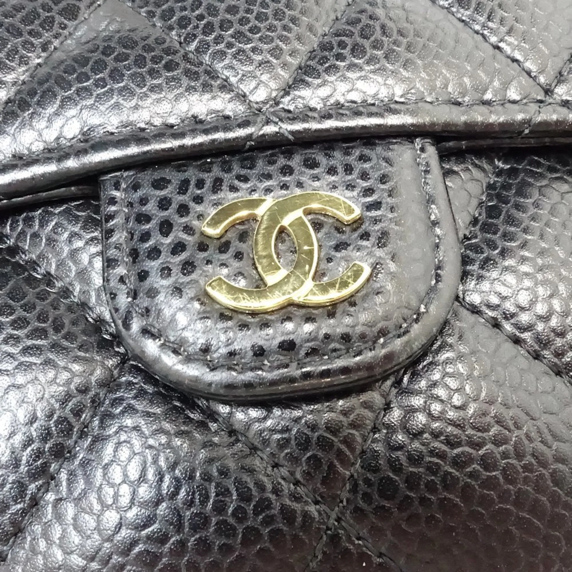 Chanel Grained Calfskin Wallet (Tri-Fold) (Pre-Owned)