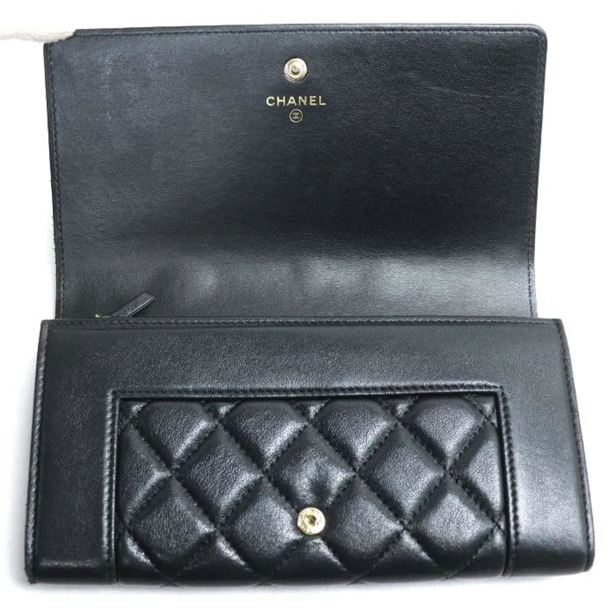 Chanel Leather Long Wallet (Bi-Fold) (Pre-Owned)