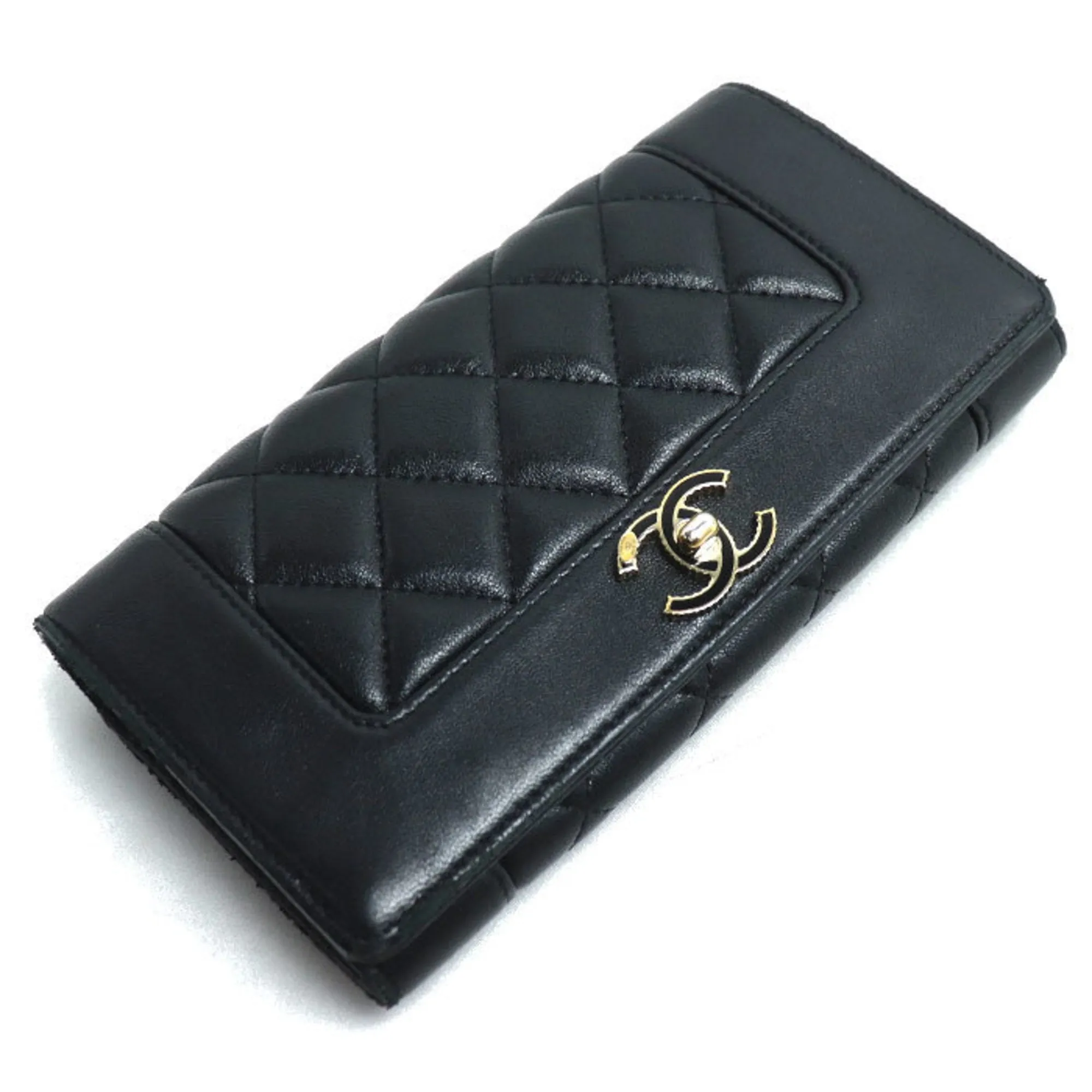 Chanel Leather Long Wallet (Bi-Fold) (Pre-Owned)