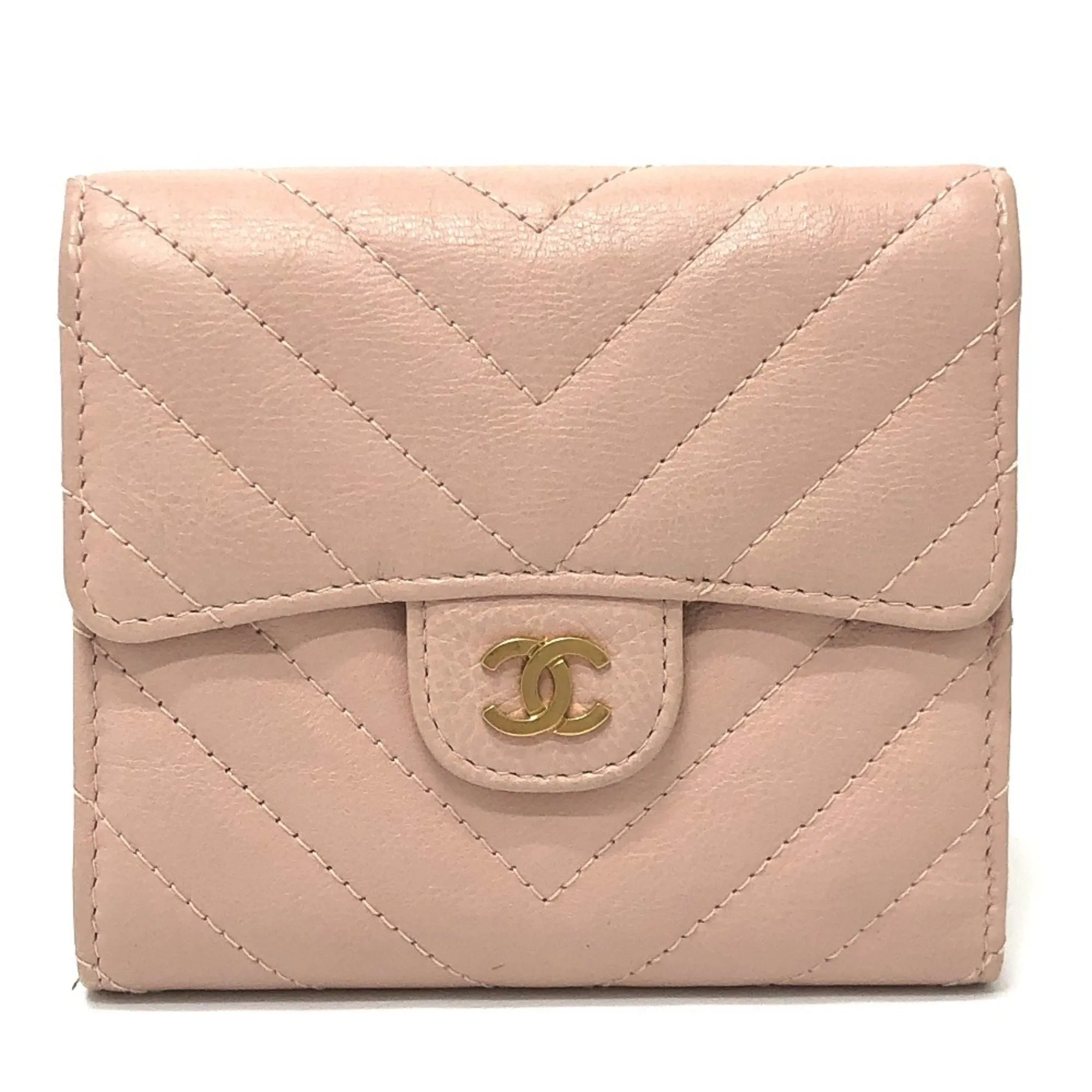 Chanel Leather Wallet (Tri-Fold) (Pre-Owned)