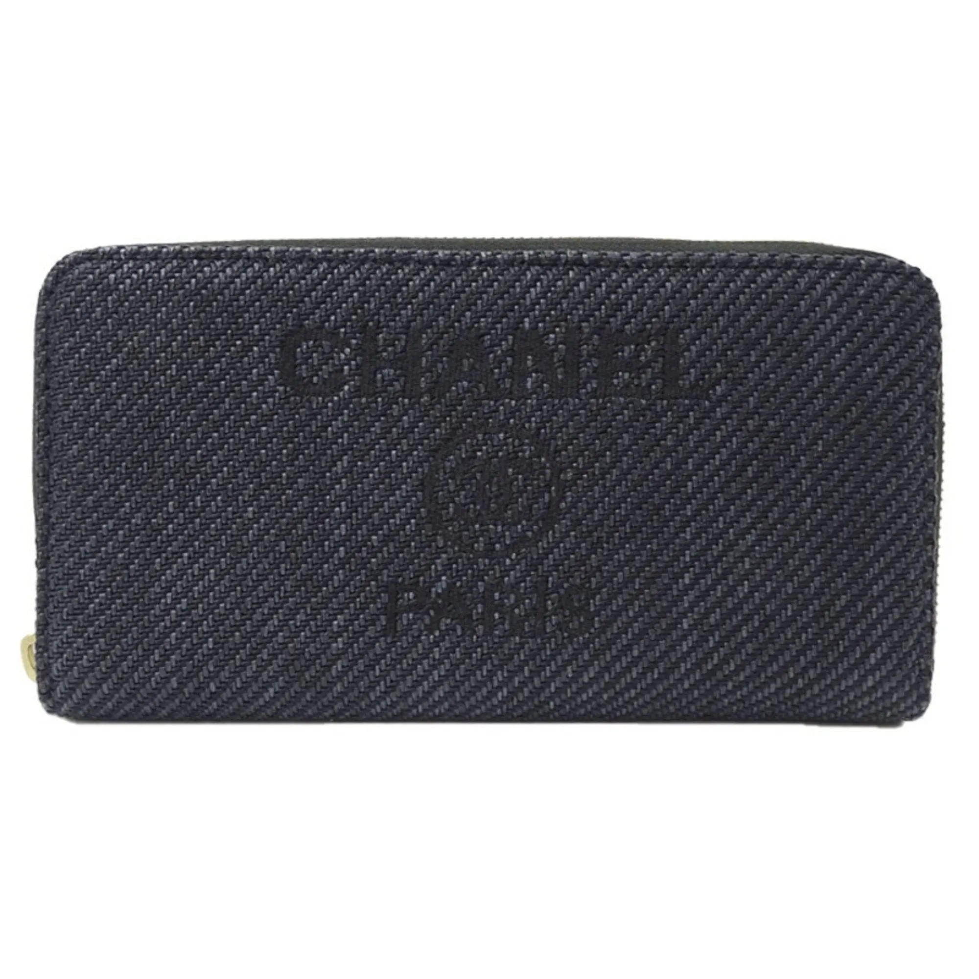 Chanel Navy Straw Long Wallet (Bi-Fold) (Pre-Owned)