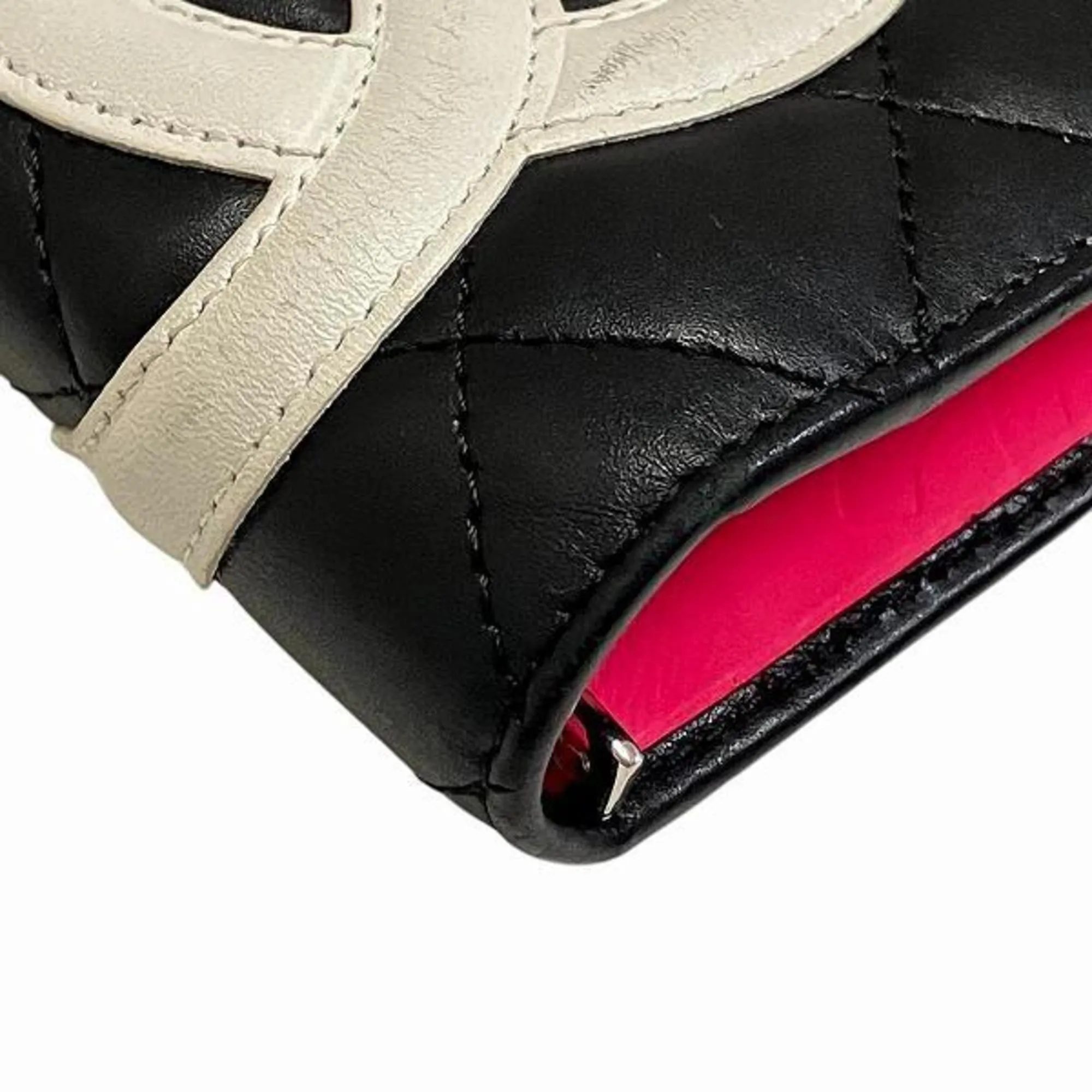 Chanel pink Leather Long Wallet (Bi-Fold) (Pre-Owned)