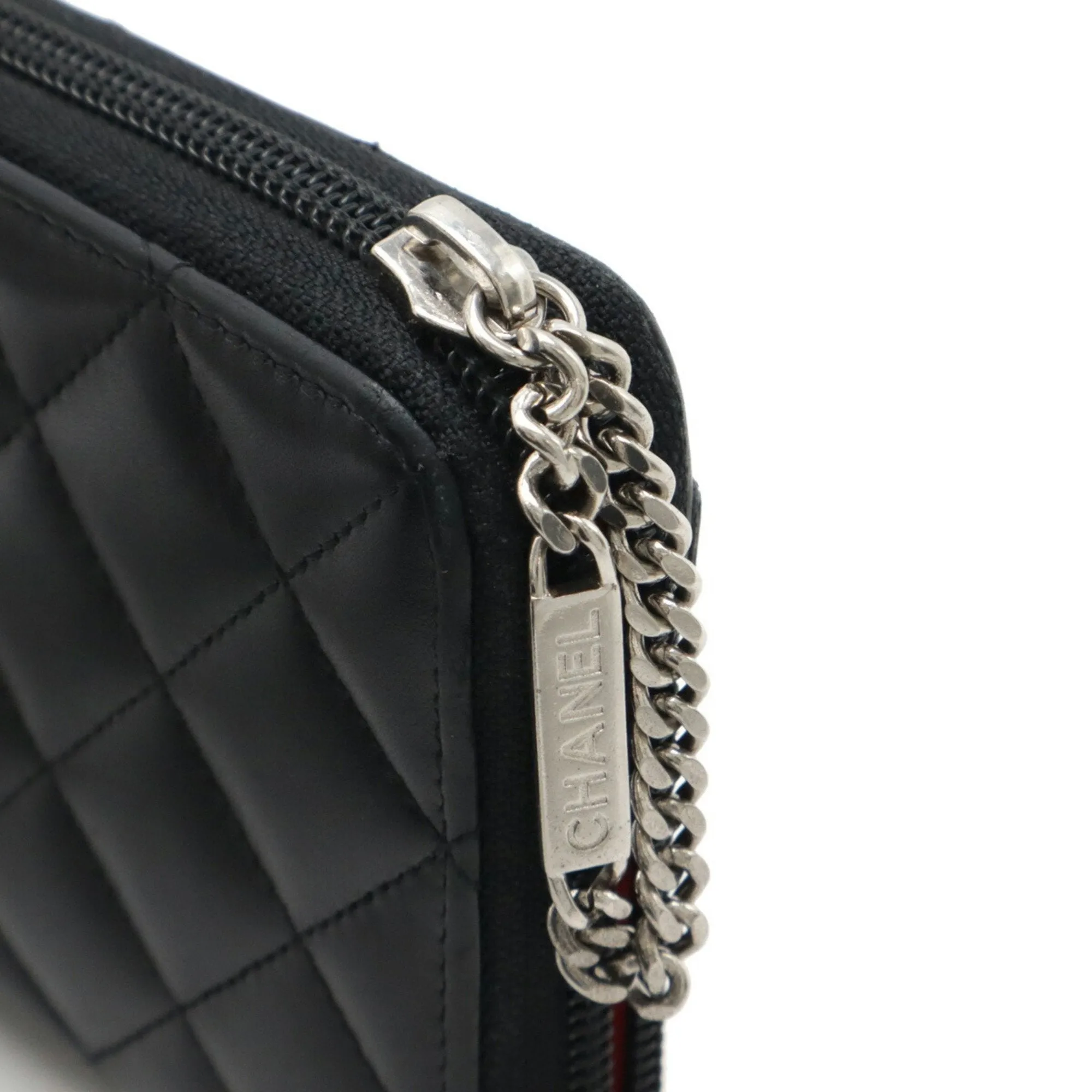 Chanel pink Leather Long Wallet (Bi-Fold) (Pre-Owned)