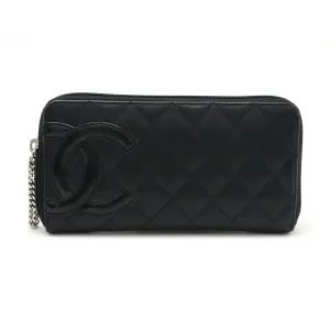 Chanel pink Leather Long Wallet (Bi-Fold) (Pre-Owned)