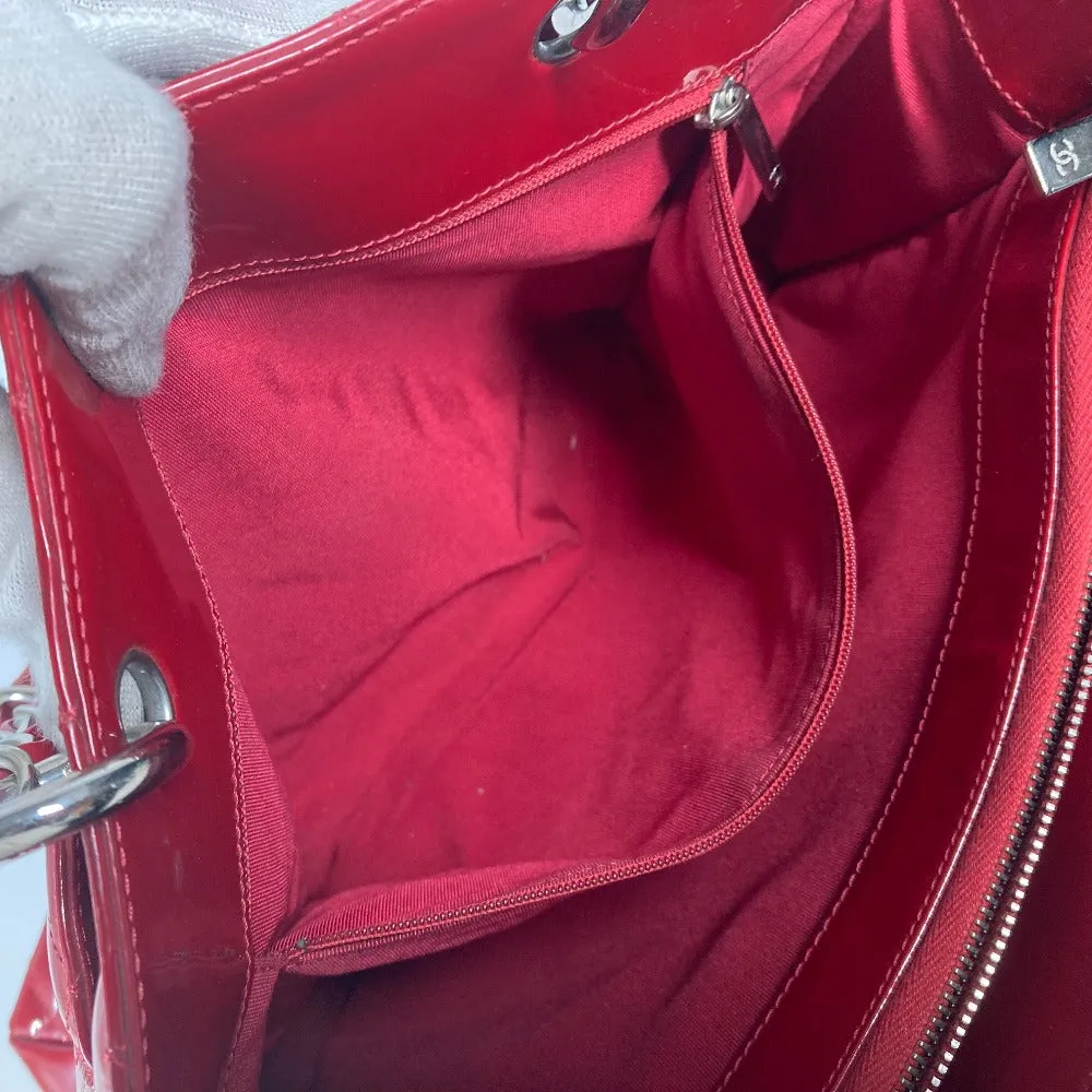 CHANEL Shoulder Bag A50995 enamel Red CC COCO Mark Matelasse Quilting GST