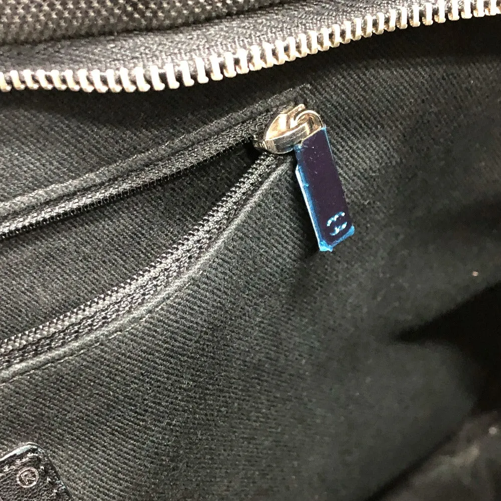 CHANEL Shoulder Bag canvas black Airline CC COCO Mark