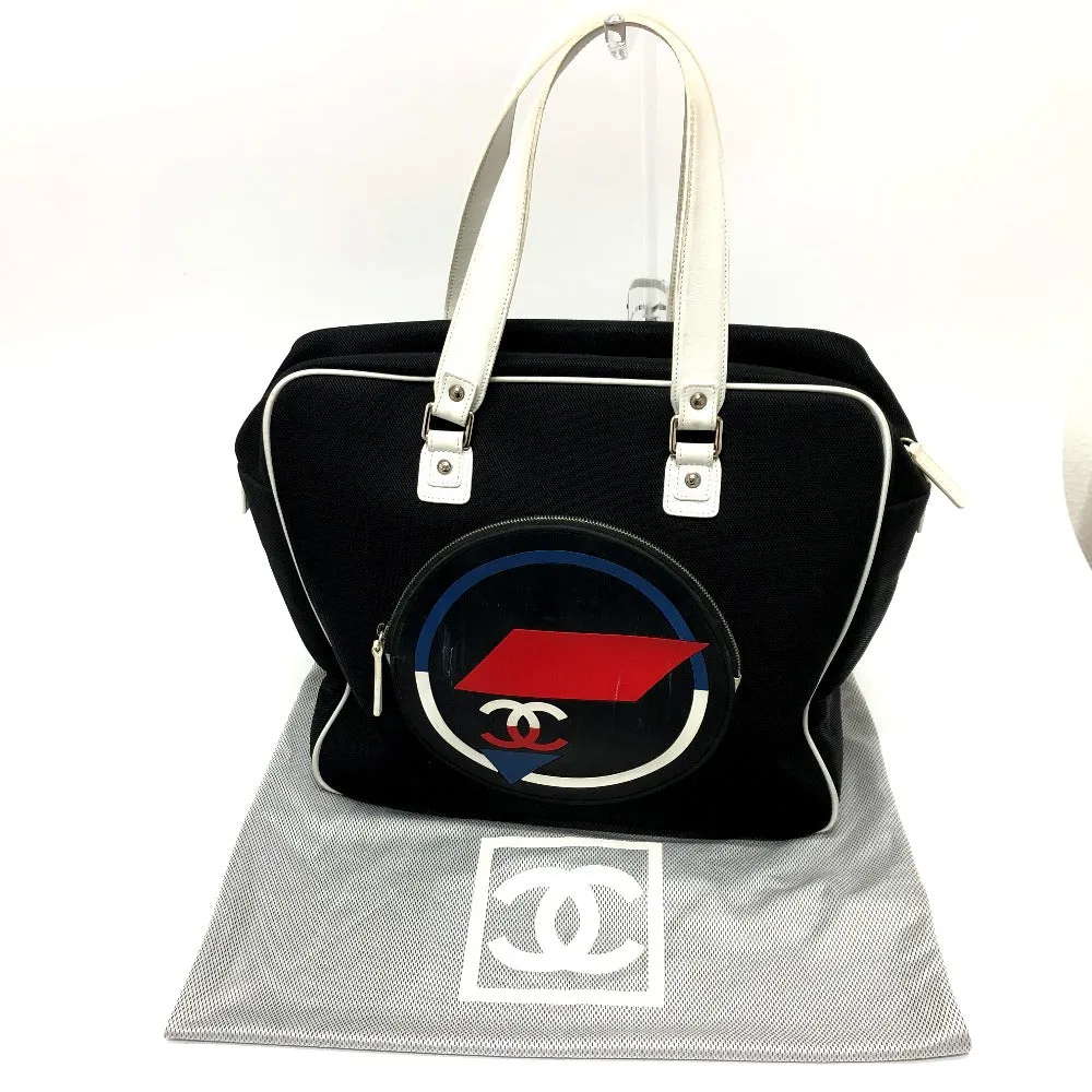 CHANEL Shoulder Bag canvas black Airline CC COCO Mark