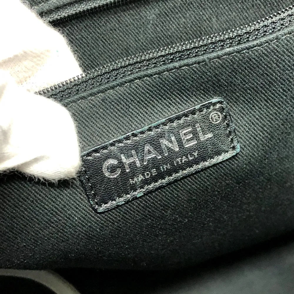 CHANEL Shoulder Bag canvas black Airline CC COCO Mark