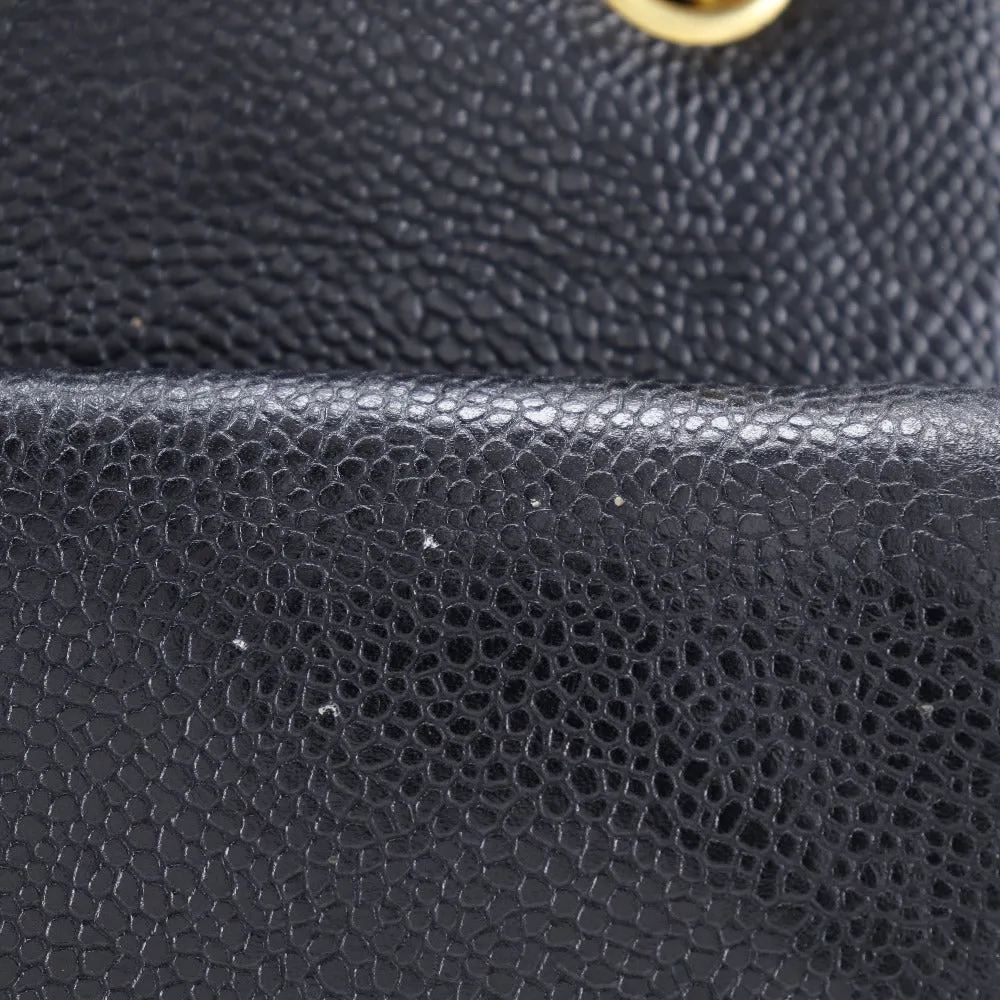 CHANEL Shoulder Bag Caviar skin black Chain tote Women Used