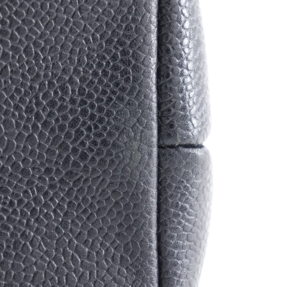 CHANEL Shoulder Bag Caviar skin black Chain tote Women Used