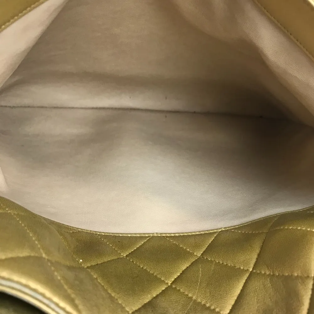 CHANEL Shoulder Bag lambskin Gold x Gold Metal Coco ball Matrasse Women Used