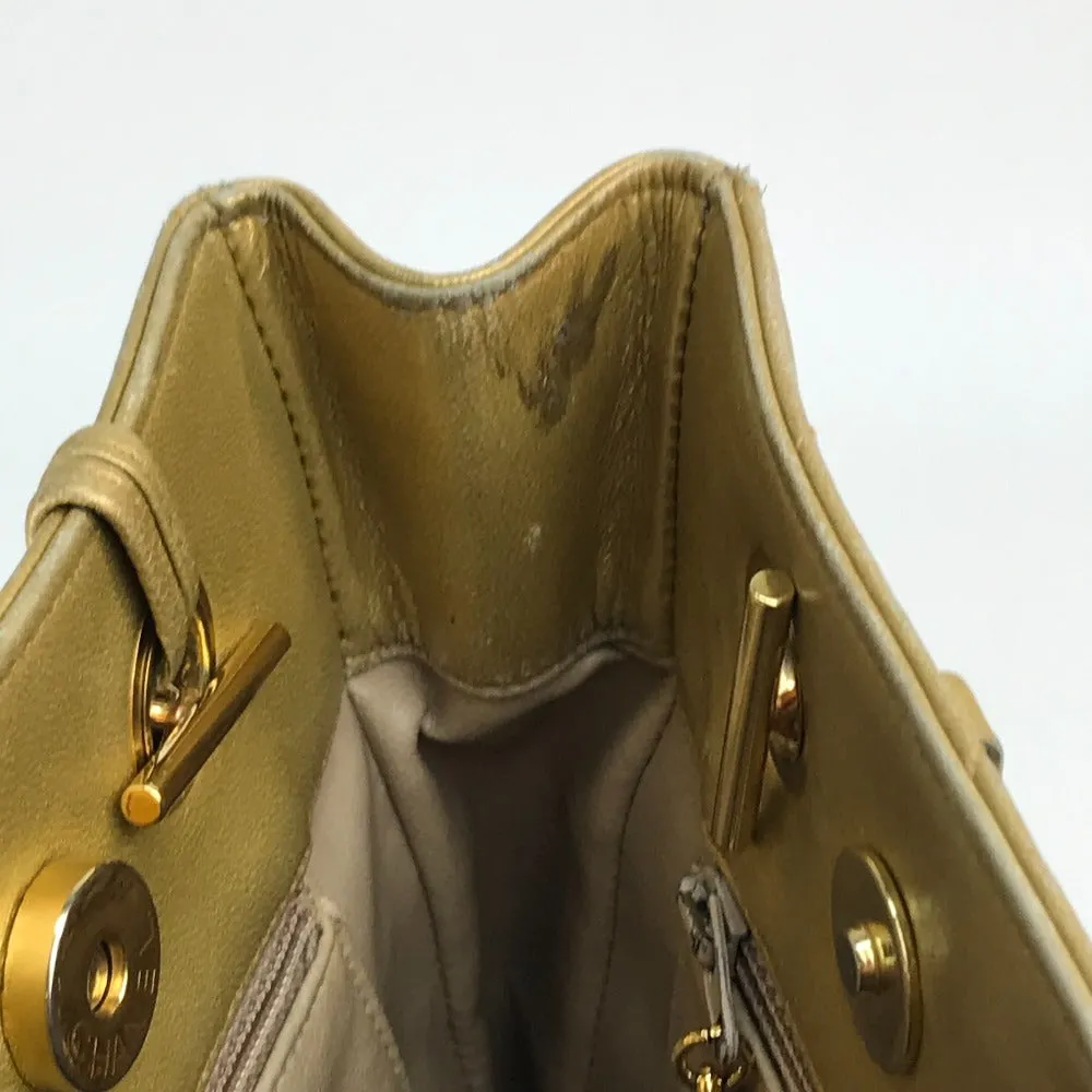 CHANEL Shoulder Bag lambskin Gold x Gold Metal Coco ball Matrasse Women Used