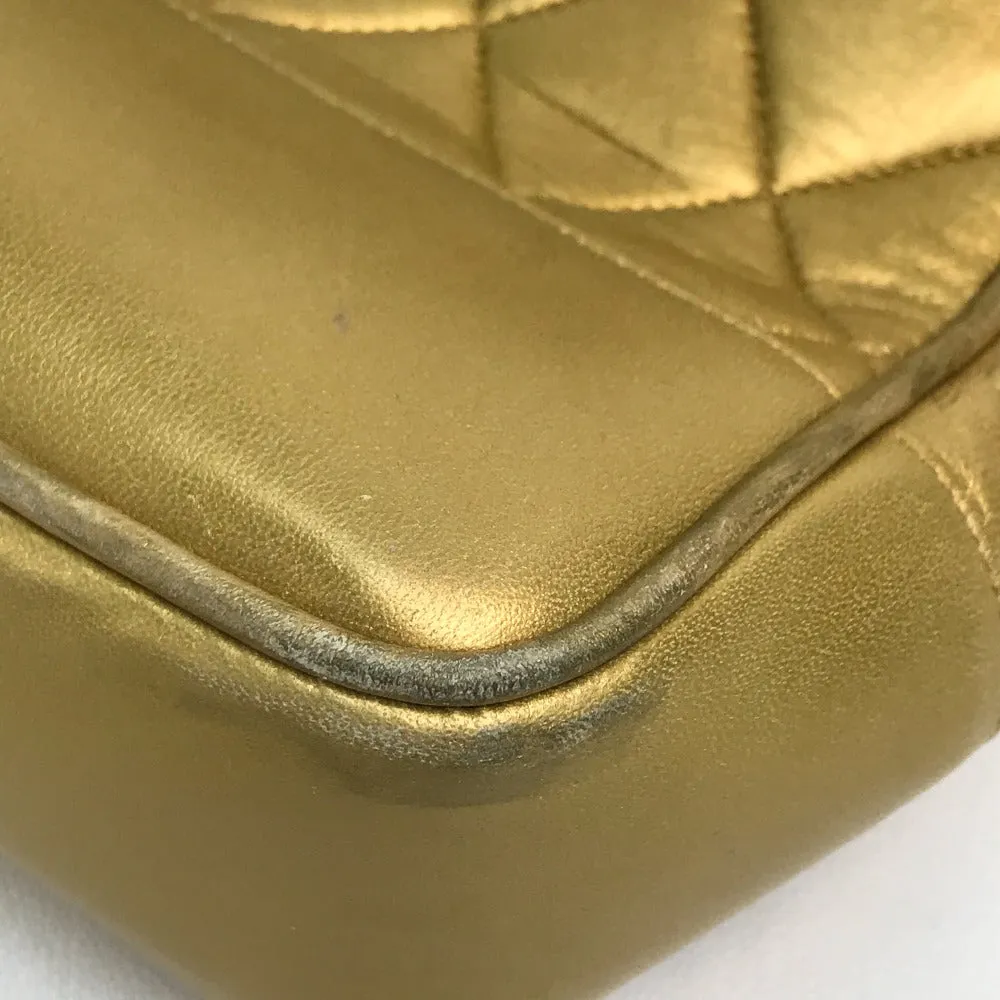 CHANEL Shoulder Bag lambskin Gold x Gold Metal Coco ball Matrasse Women Used