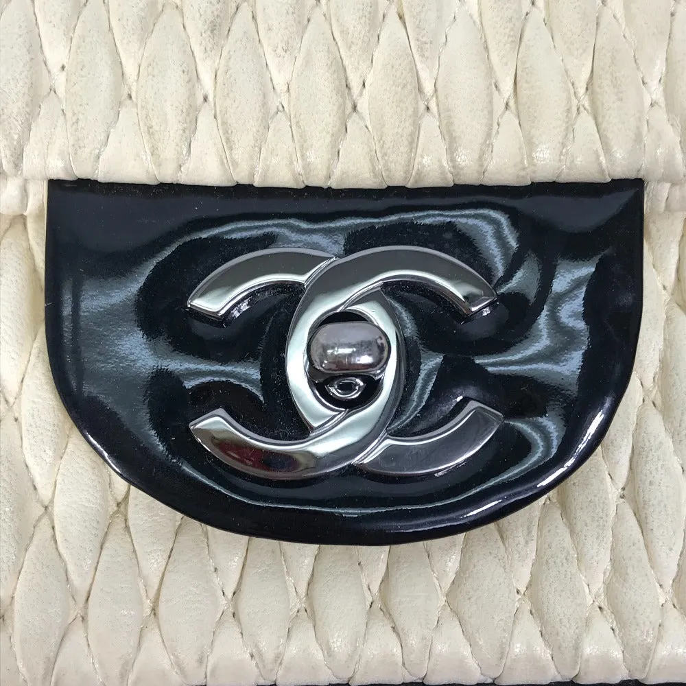 CHANEL Shoulder Bag Lambskin, Patent Leather white CC COCO Mark Women Used