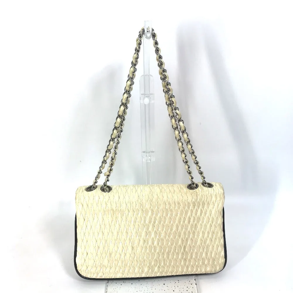 CHANEL Shoulder Bag Lambskin, Patent Leather white CC COCO Mark Women Used