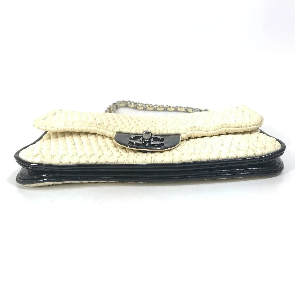 CHANEL Shoulder Bag Lambskin, Patent Leather white CC COCO Mark Women Used