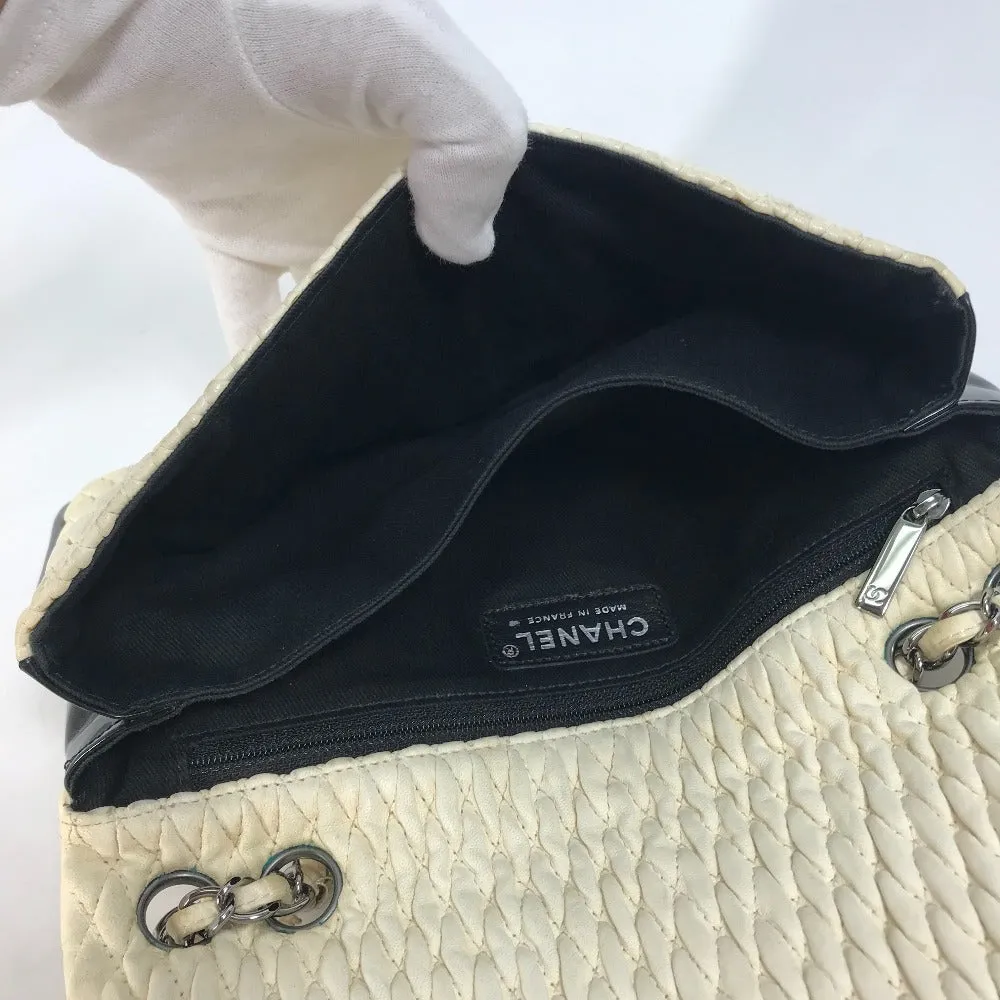 CHANEL Shoulder Bag Lambskin, Patent Leather white CC COCO Mark Women Used