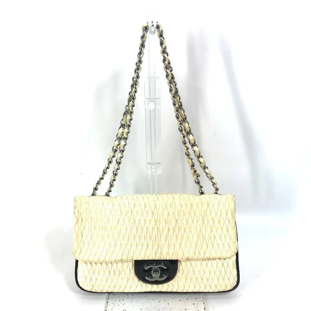CHANEL Shoulder Bag Lambskin, Patent Leather white CC COCO Mark Women Used