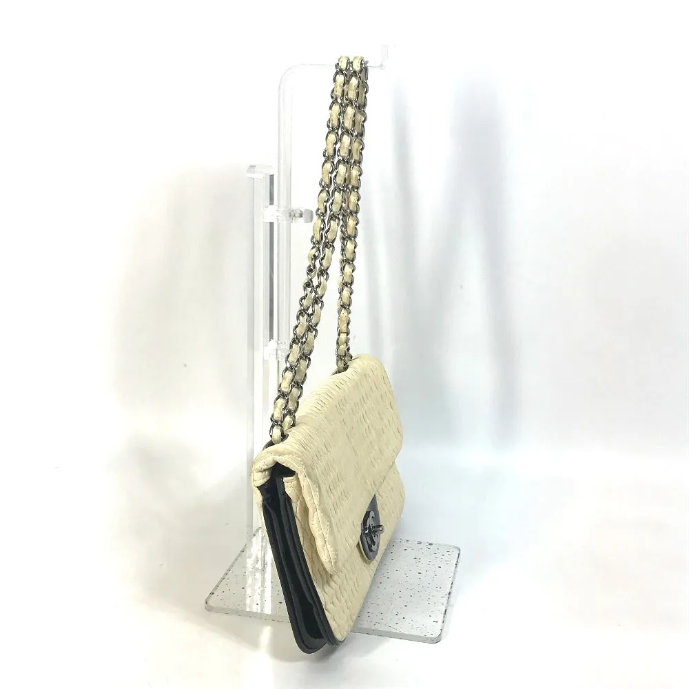 CHANEL Shoulder Bag Lambskin, Patent Leather white CC COCO Mark Women Used