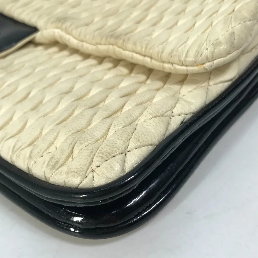 CHANEL Shoulder Bag Lambskin, Patent Leather white CC COCO Mark Women Used
