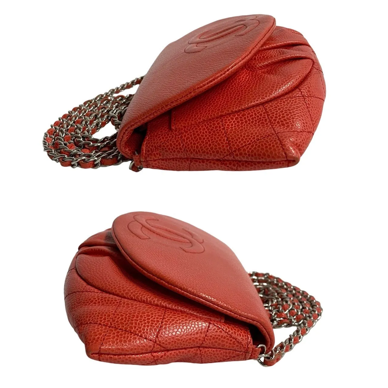 CHANEL Shoulder Bag Matt caviar skin Red Matrasse