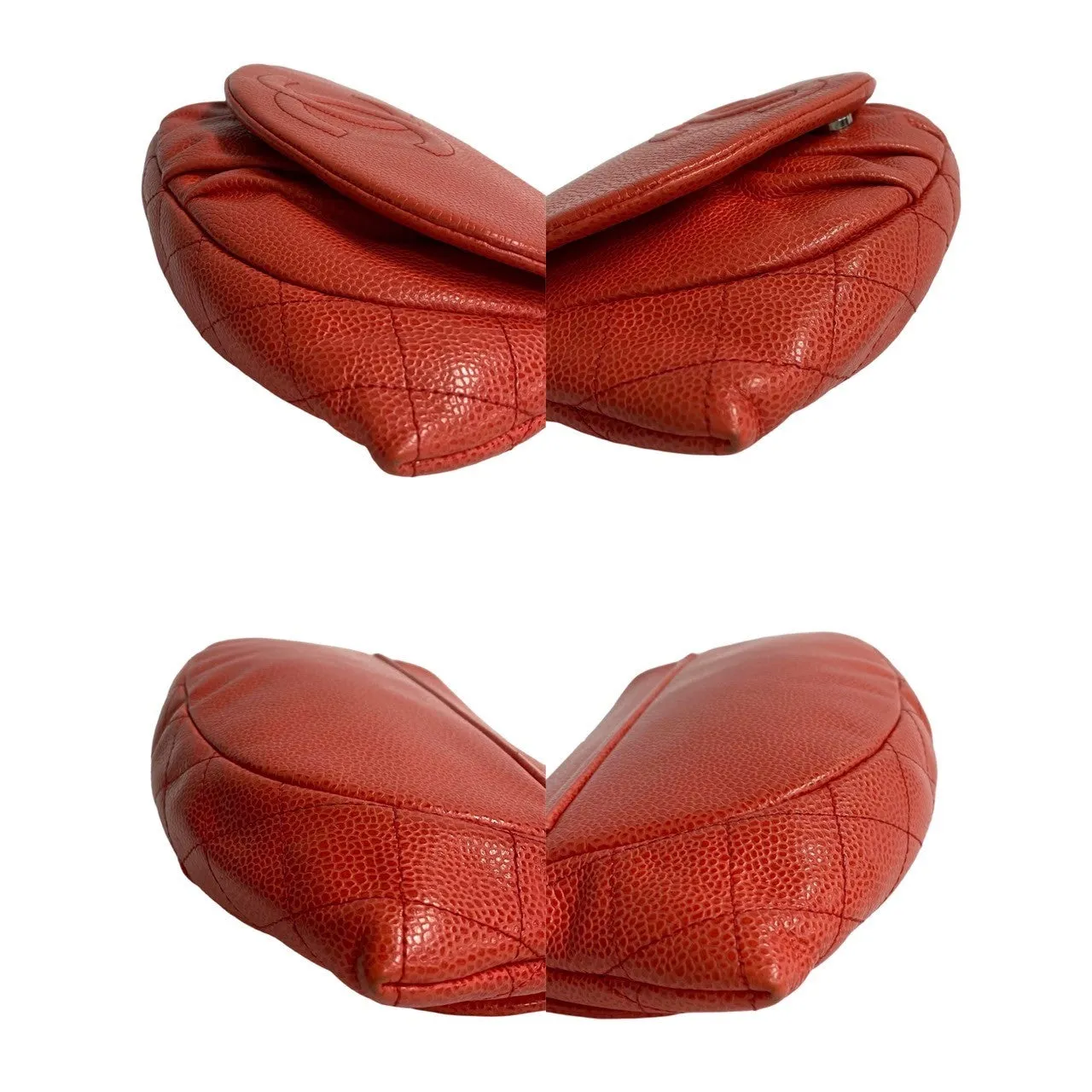 CHANEL Shoulder Bag Matt caviar skin Red Matrasse